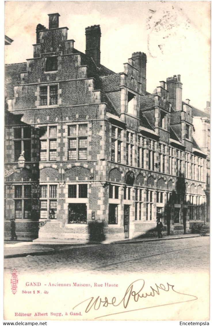 CPA Carte Postale Belgique Gand  Anciennes Maisons Rue Haute  1902 VM80284 - Gent