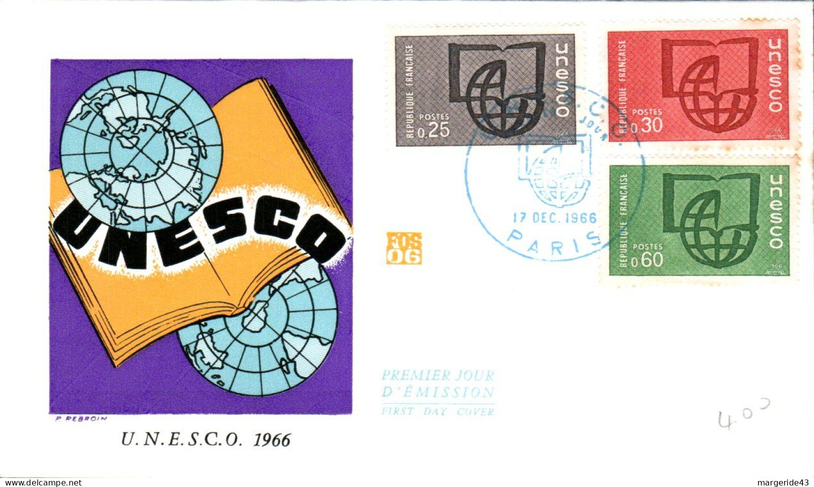 FDC 1966 UNESCO - 1960-1969