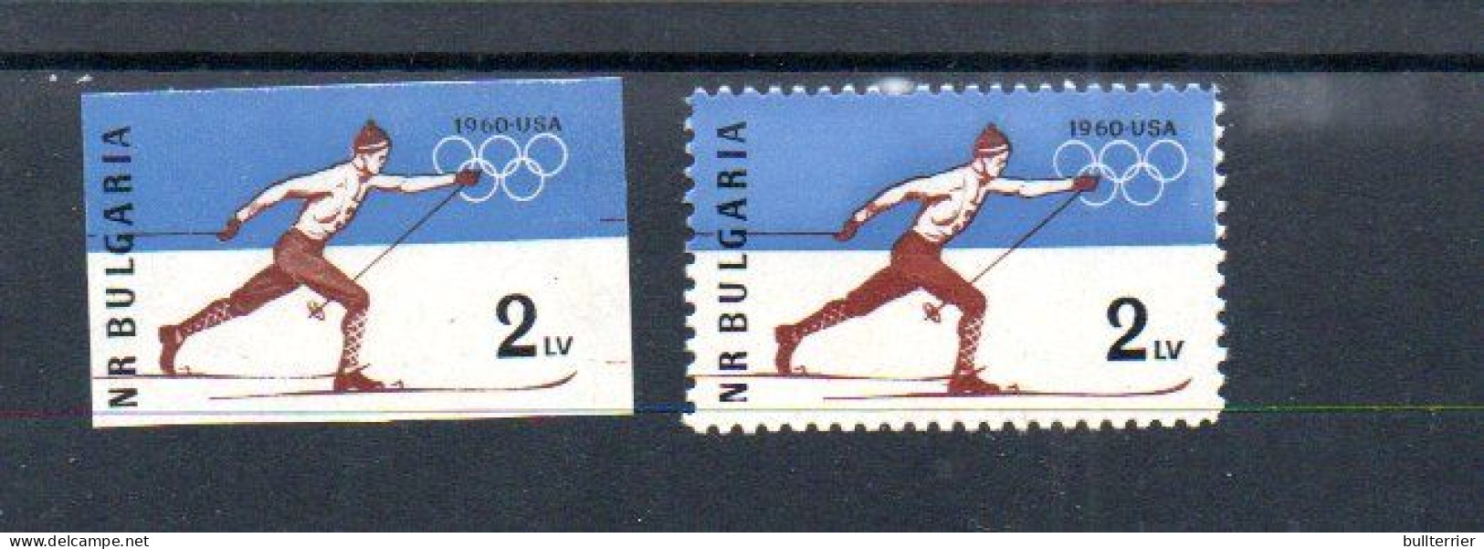 BULGARIA - 1960 - WINTER OLYMPICS PERF & IMPERF  MINT NEVER HINGED - Nuevos