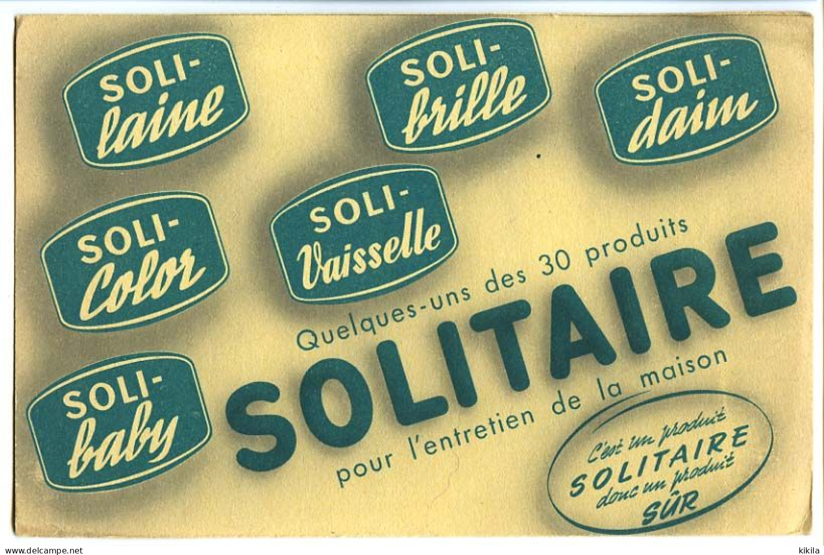 Buvard 21. X 13.5  SOLITAIRE 30 Produits D'entretien De La Maison  Solilaine Solibrille Solivaisselle Solidaim... - Wash & Clean