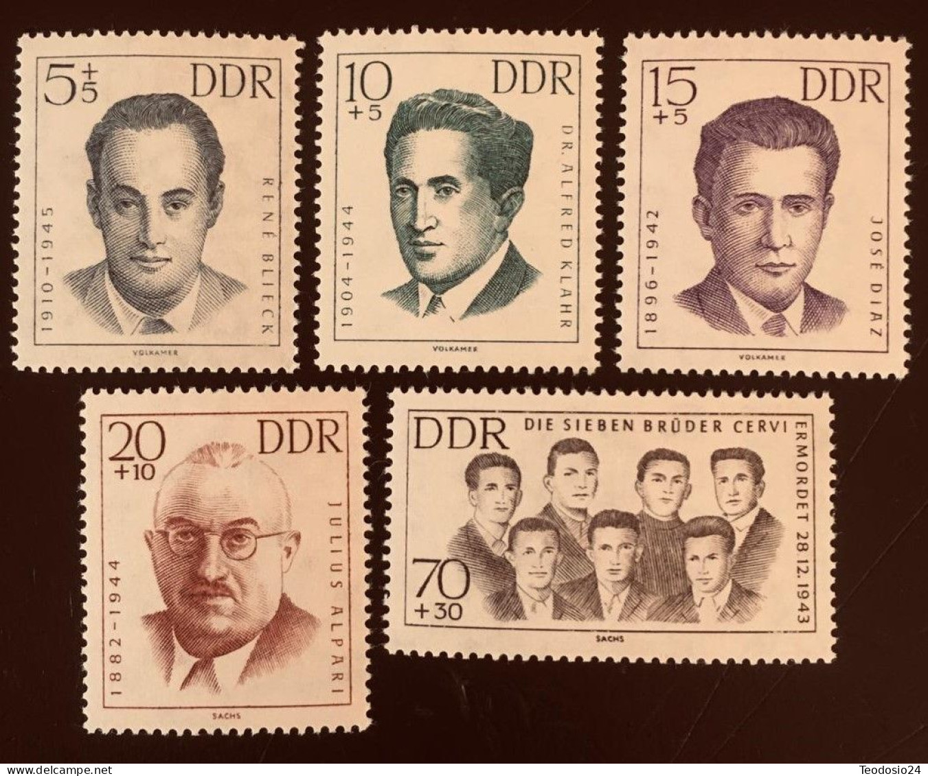 DDR 1962  Héroes De La Resistencia  MI 918-922 ** - Unused Stamps