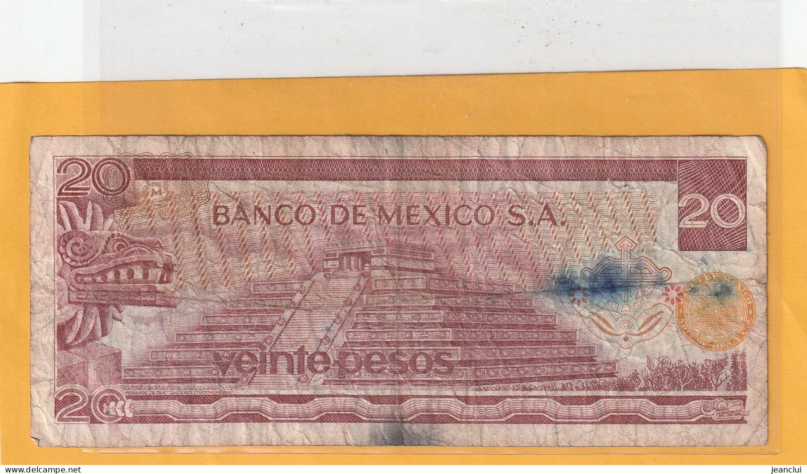 EL BANCO DE MEXICO S.A.   .  20 PESOS  .  18-7-1973  .  N°  M 8107509 .  2 SCANNES  .  BILLET TRES USITE - Messico