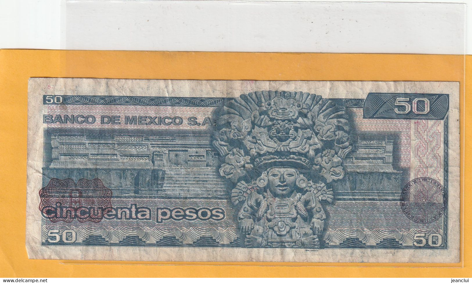 EL BANCO DE MEXICO S.A.  .  50 PESOS  .  27-1-1981  .  N°   H 5879878 .  2 SCANNES  .  BILLET TRES USITE - México