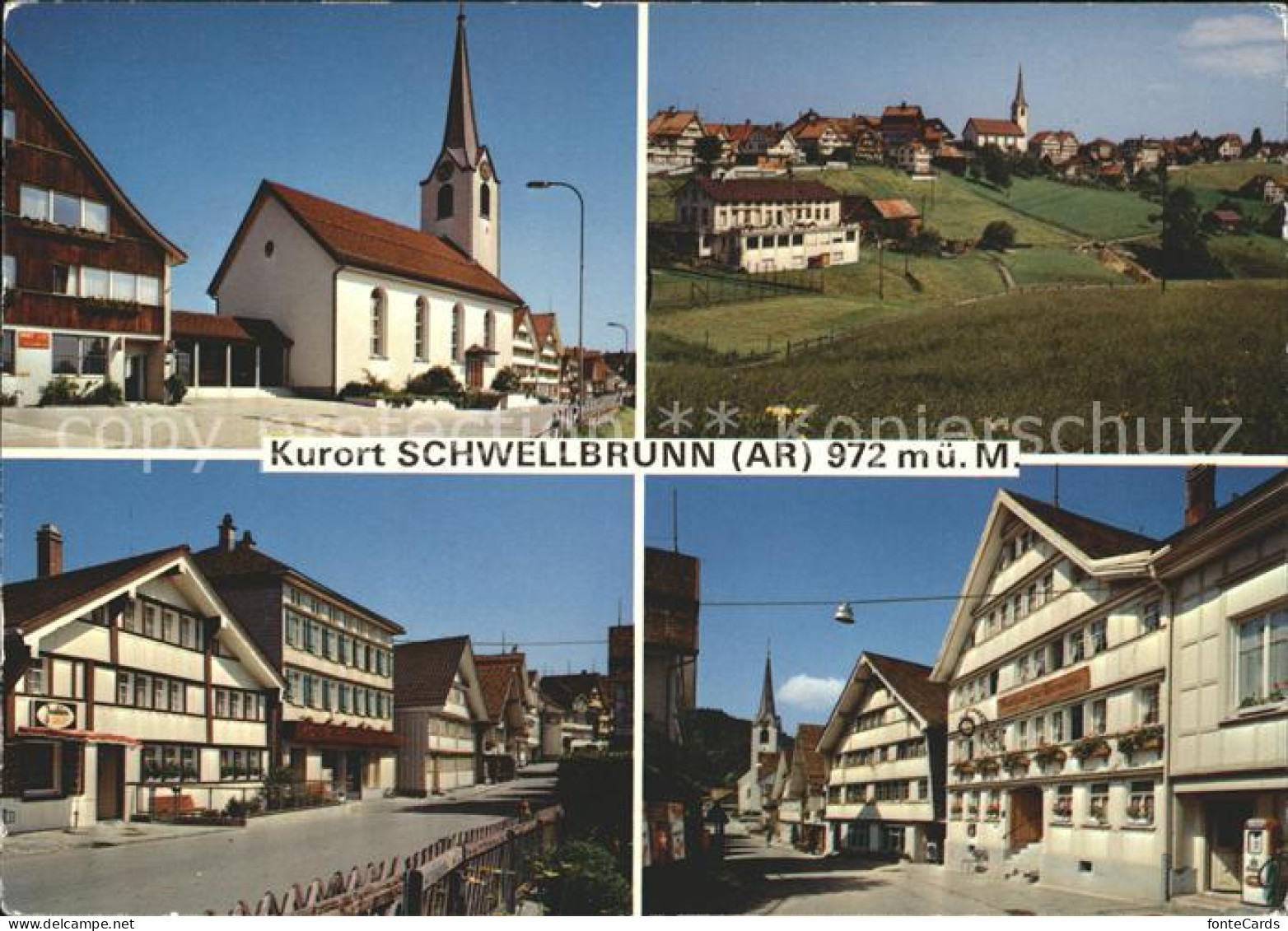 11864050 Schwellbrunn Kirche Strassenansichten Ortsanisicht Schwellbrunn - Sonstige & Ohne Zuordnung