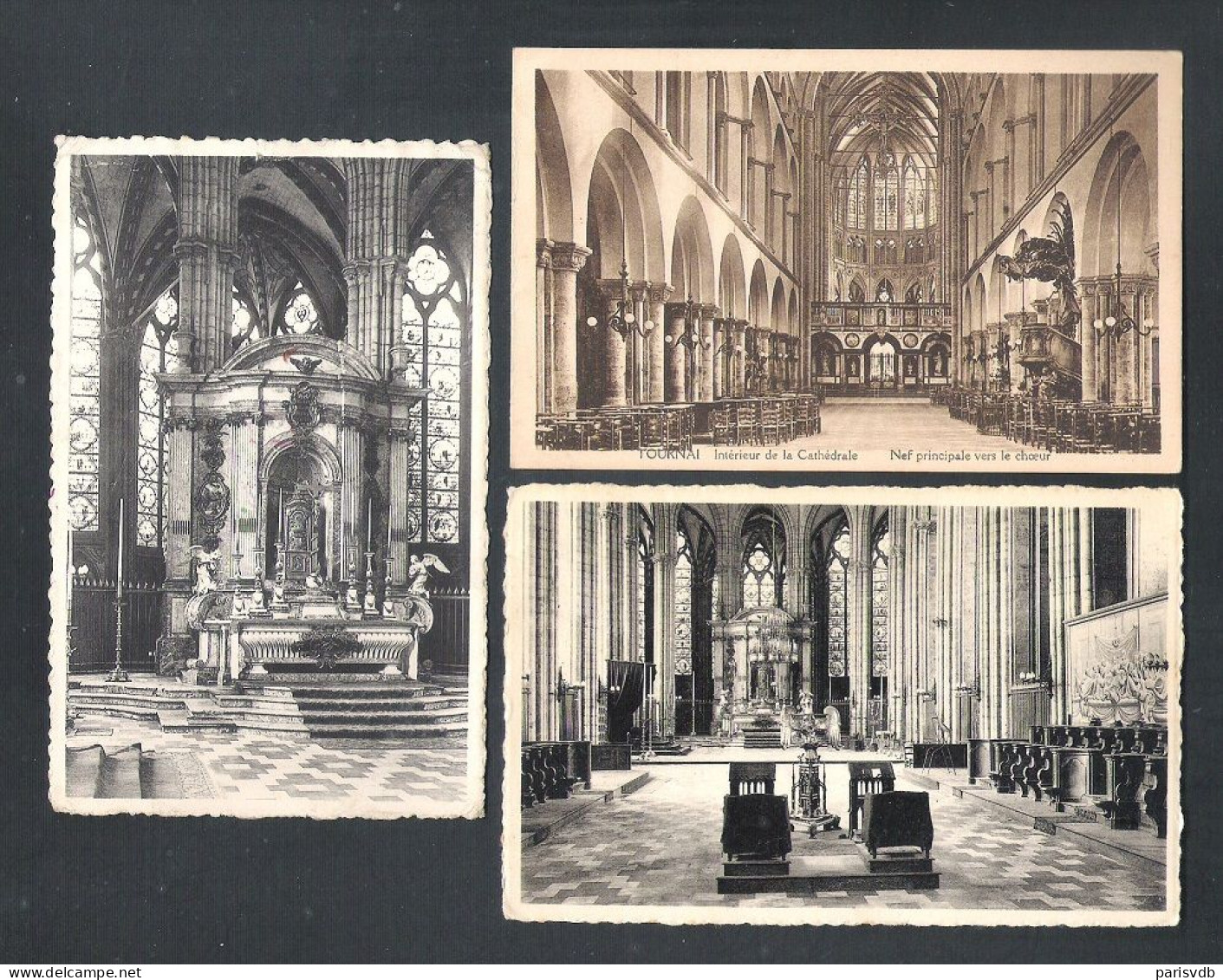 TOURNAI - INTERIEUR DE LA CATHEDRALE - 3 POSTKAARTEN  (14.353) - Tournai