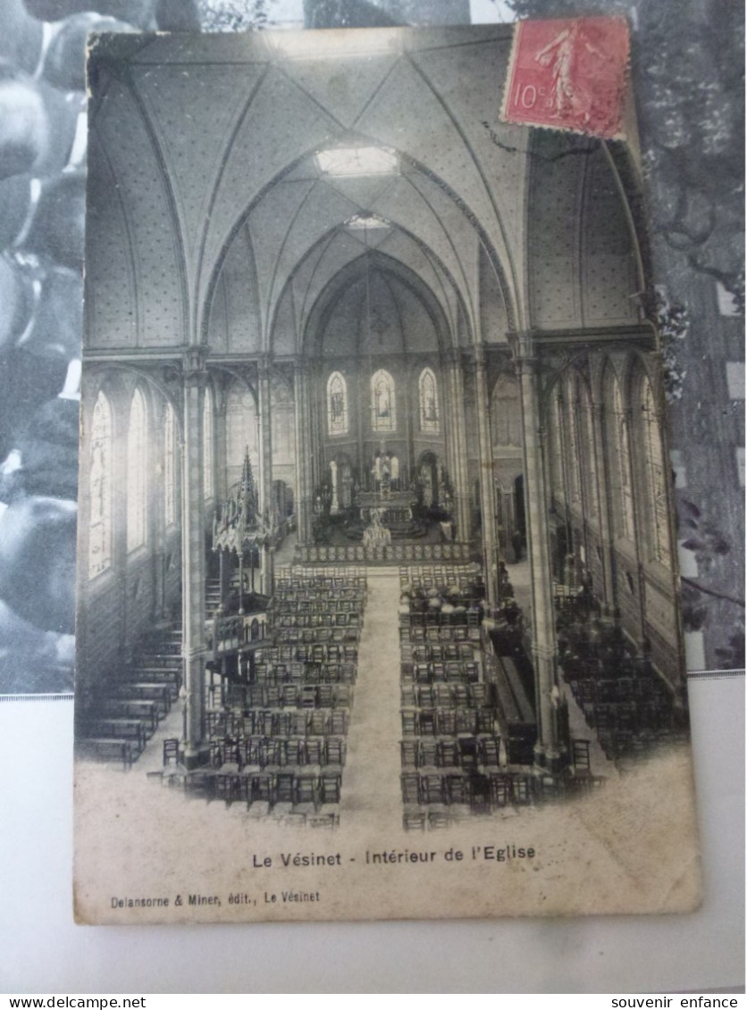 CPA Le Vésinet Intérieur De L'Eglise 78 Yvelines - Le Vésinet