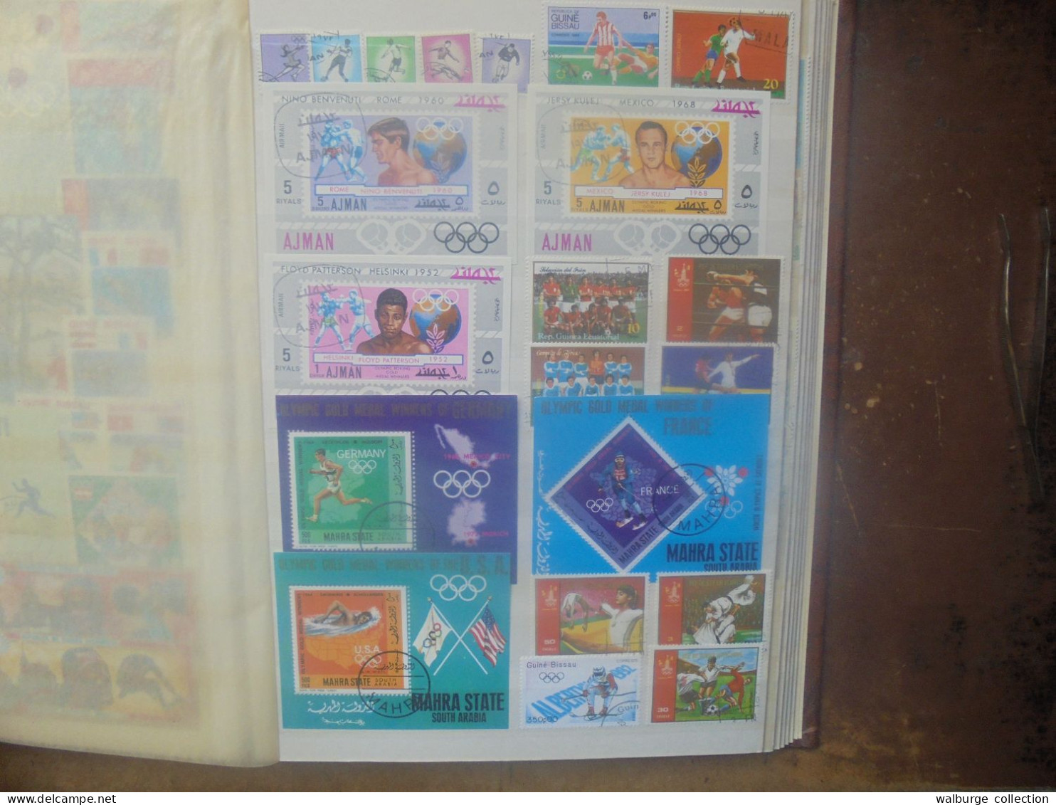 THEMATIQUE "SPORTS" BLOCS+SERIES+TIMBRES  .A SAISIR !!! (4395) 1 KILO 550 (PAS D'OFFRES INFERIEURES)