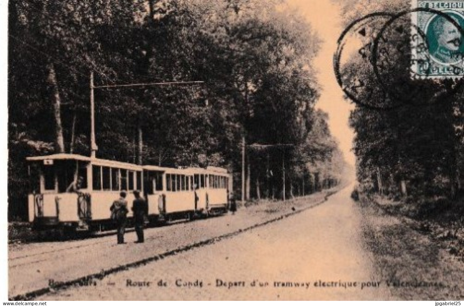 Bonsecours Route De Conde Depart D Un Tramway Electrique Pour Valenciennes - Altri & Non Classificati