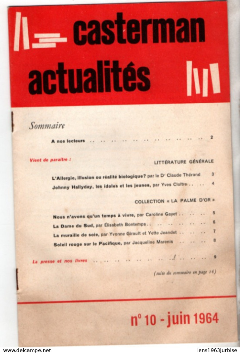 Casterman Actualités , N° 10 - Juin 1964 , 15 Pages - Otros & Sin Clasificación