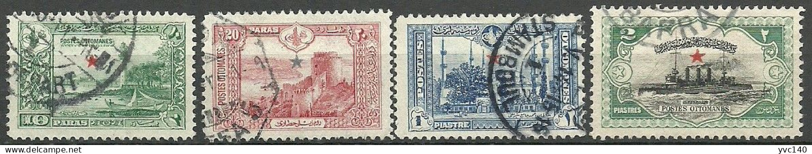 Turkey; 1914 Star Overprinted Stamps For Exterior - Oblitérés