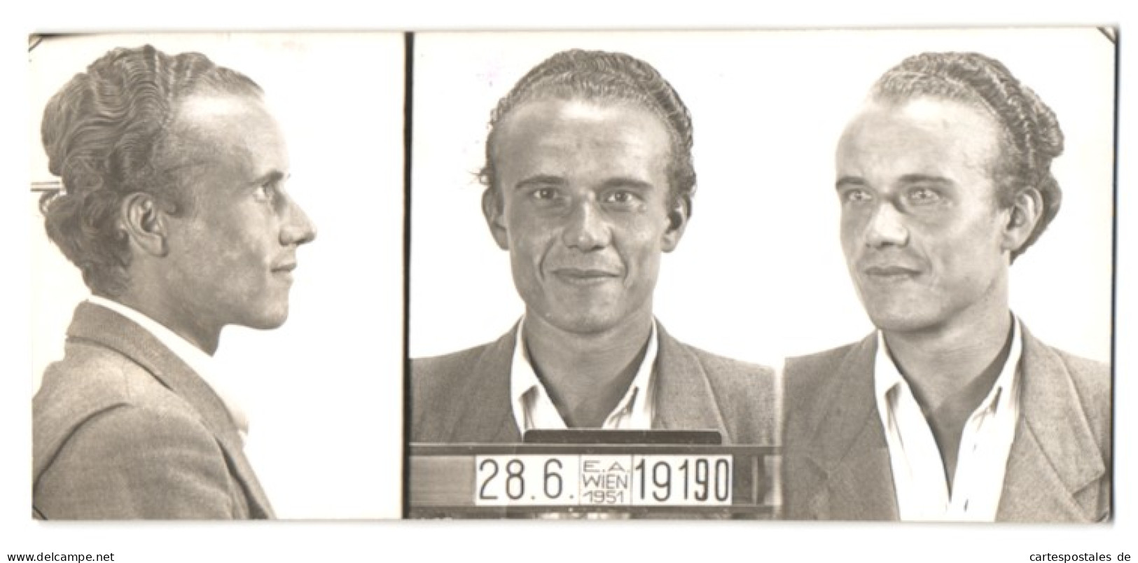 Fotografie Polizeifoto / Mugshot, Otto Mohner, Festgenommen 1951 In Wien  - Métiers