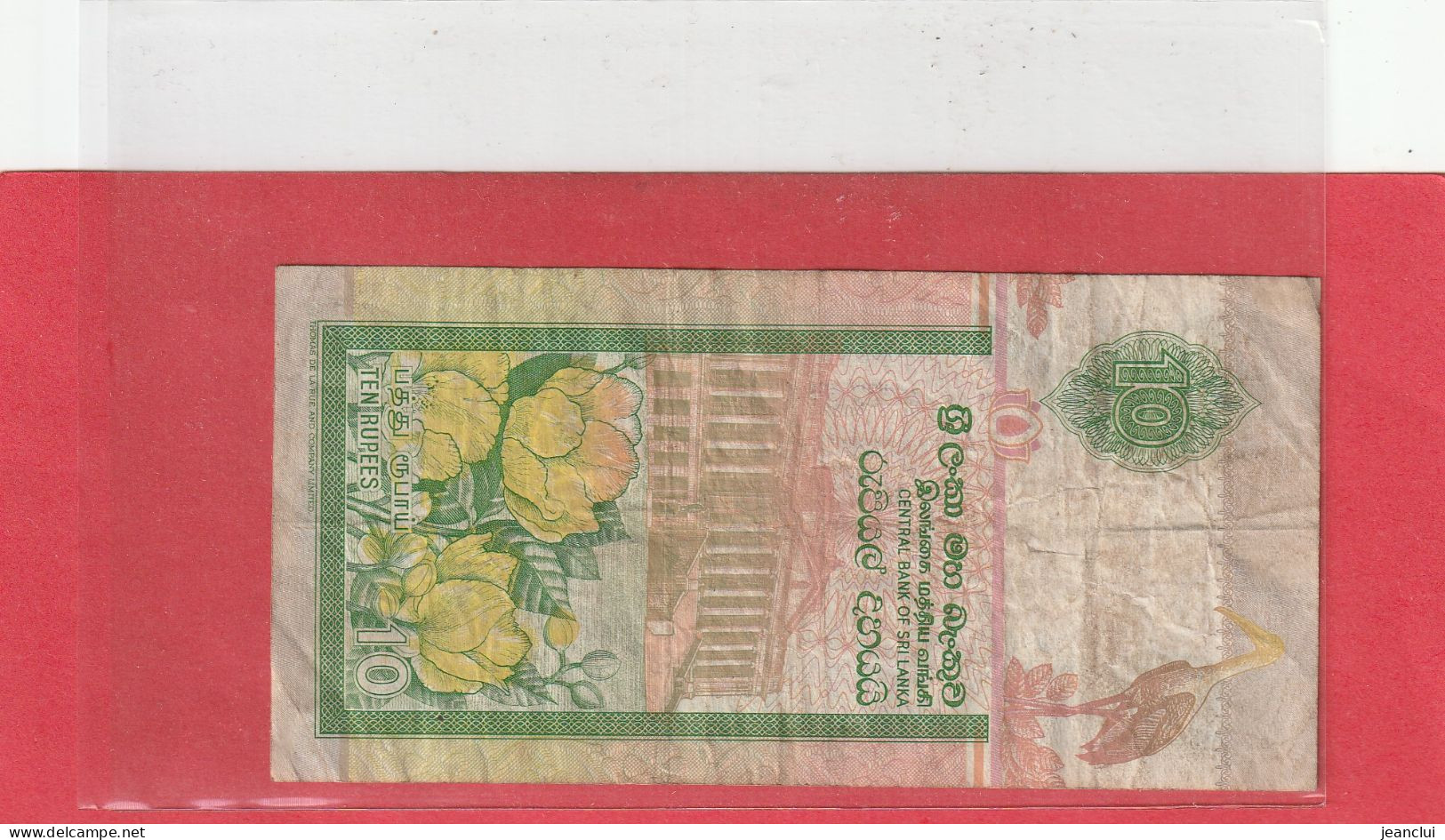 CENTRAL BANK OF SRI LANKA   .  10 RUPEES  .  15-11-1995  .  N°   M/149 974118 .  2 SCANNES  .  BILLET USITE - Sri Lanka