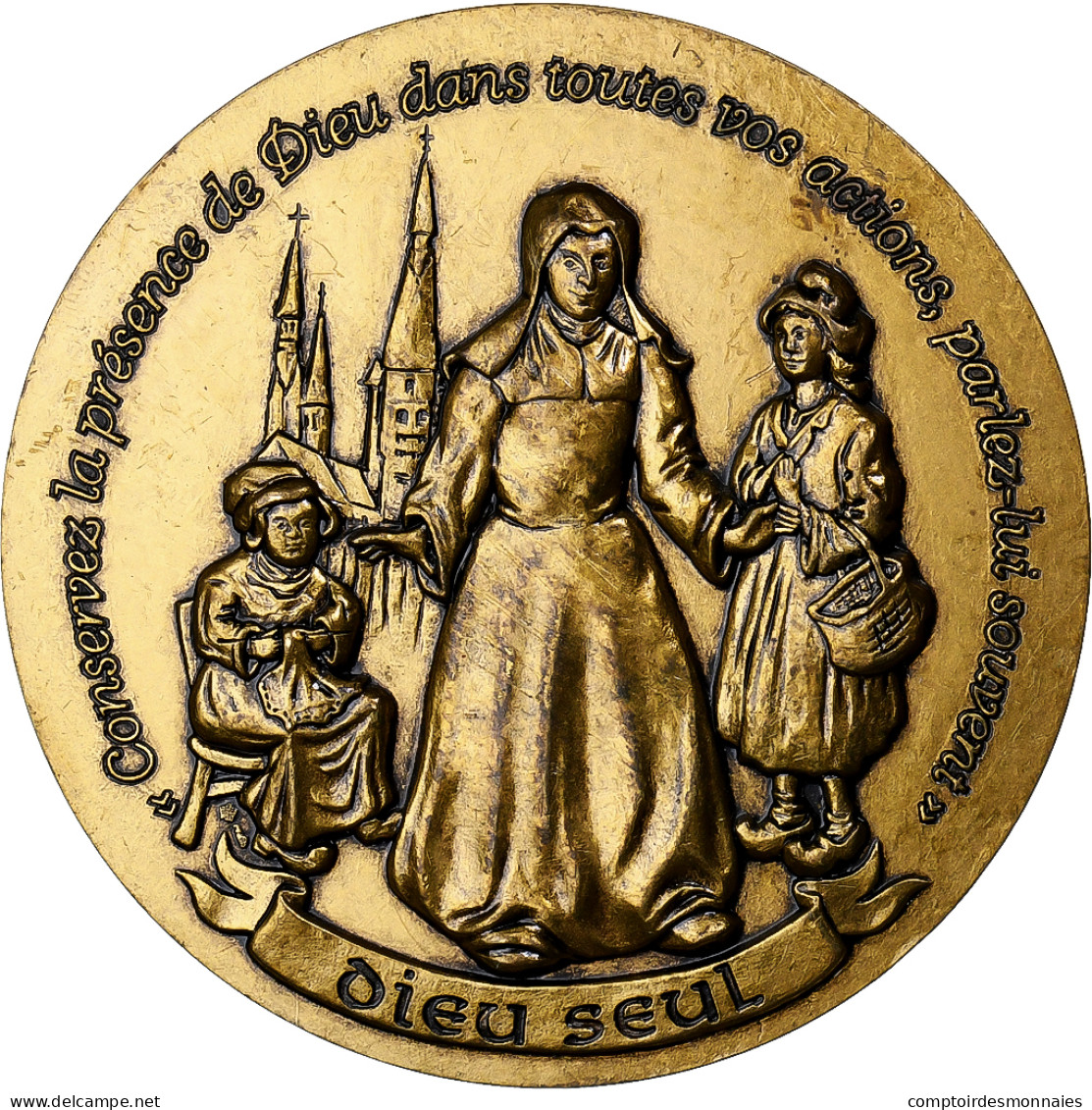 France, Médaille, Bienheureuse Marie Poussepin, Bronze Florentin, MDP, SPL - Other & Unclassified