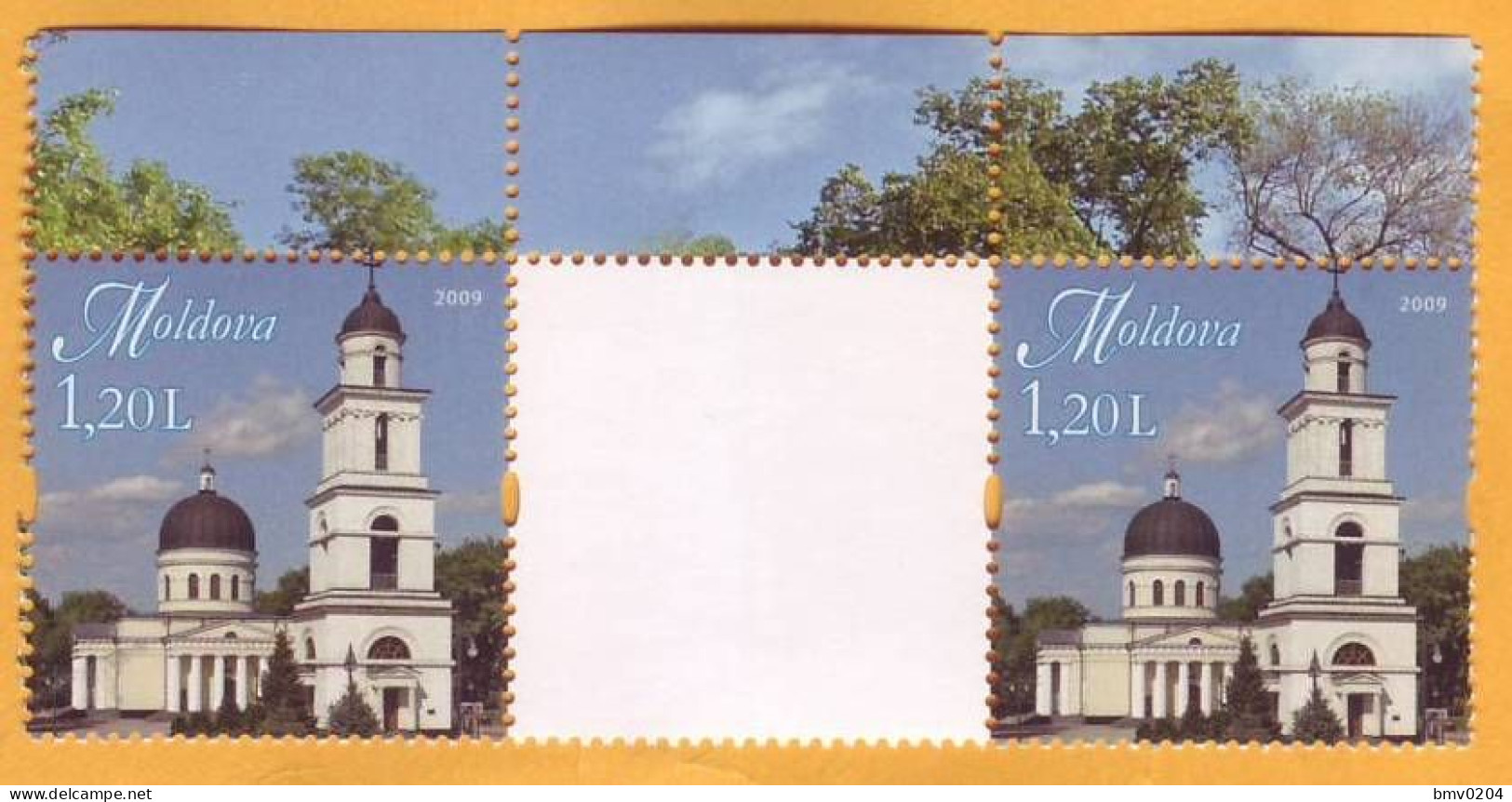 2009 2013 Moldova Personalized Postage Stamps, Issue 1.  SAMPLES.  Cathedral, Bell Tower, 2v Mint - Moldavie