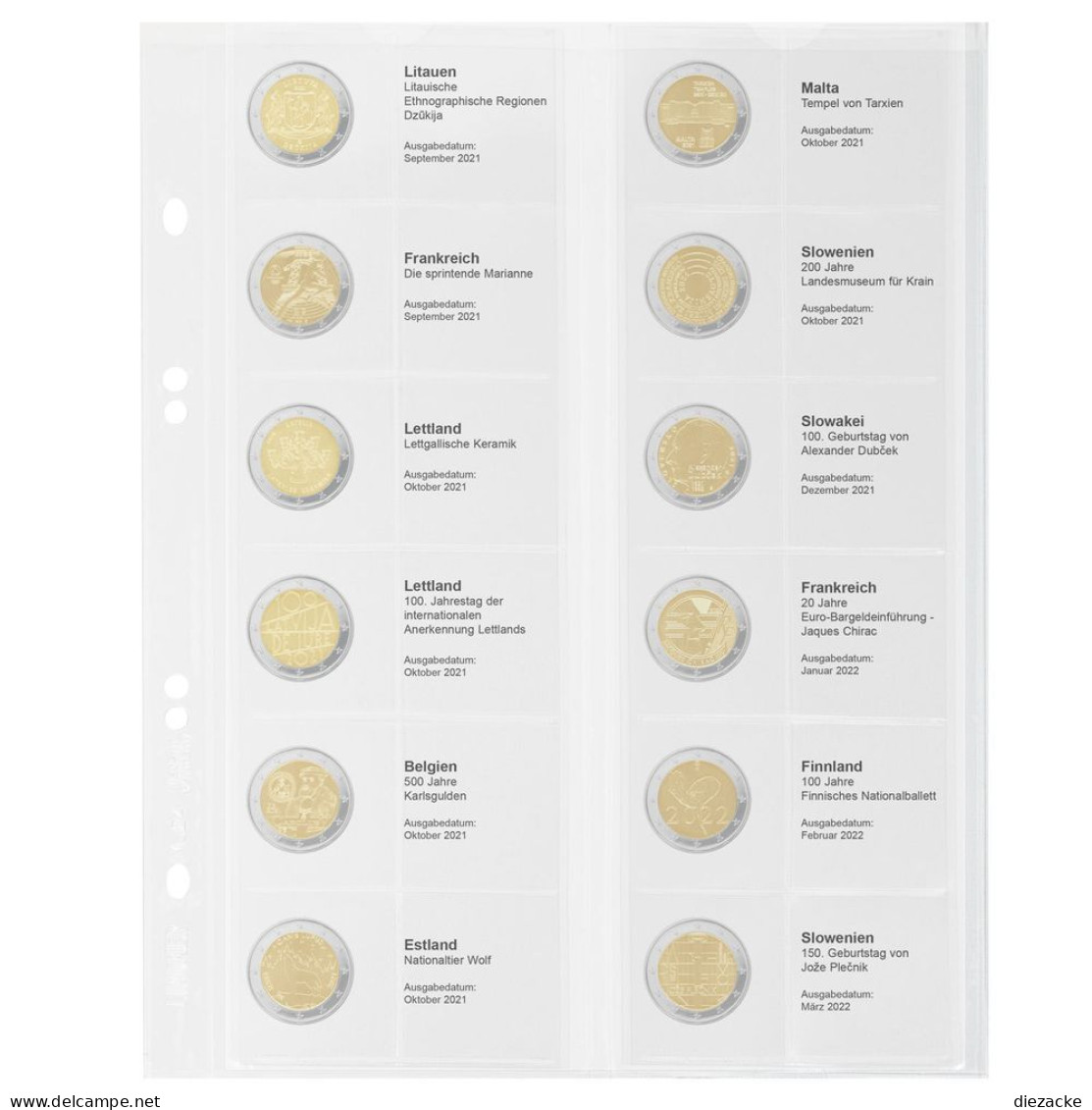 Lindner Vordruckblatt Publica M Für 2 Euro-Gedenkmünzen MU2E28 Neu - Materiale