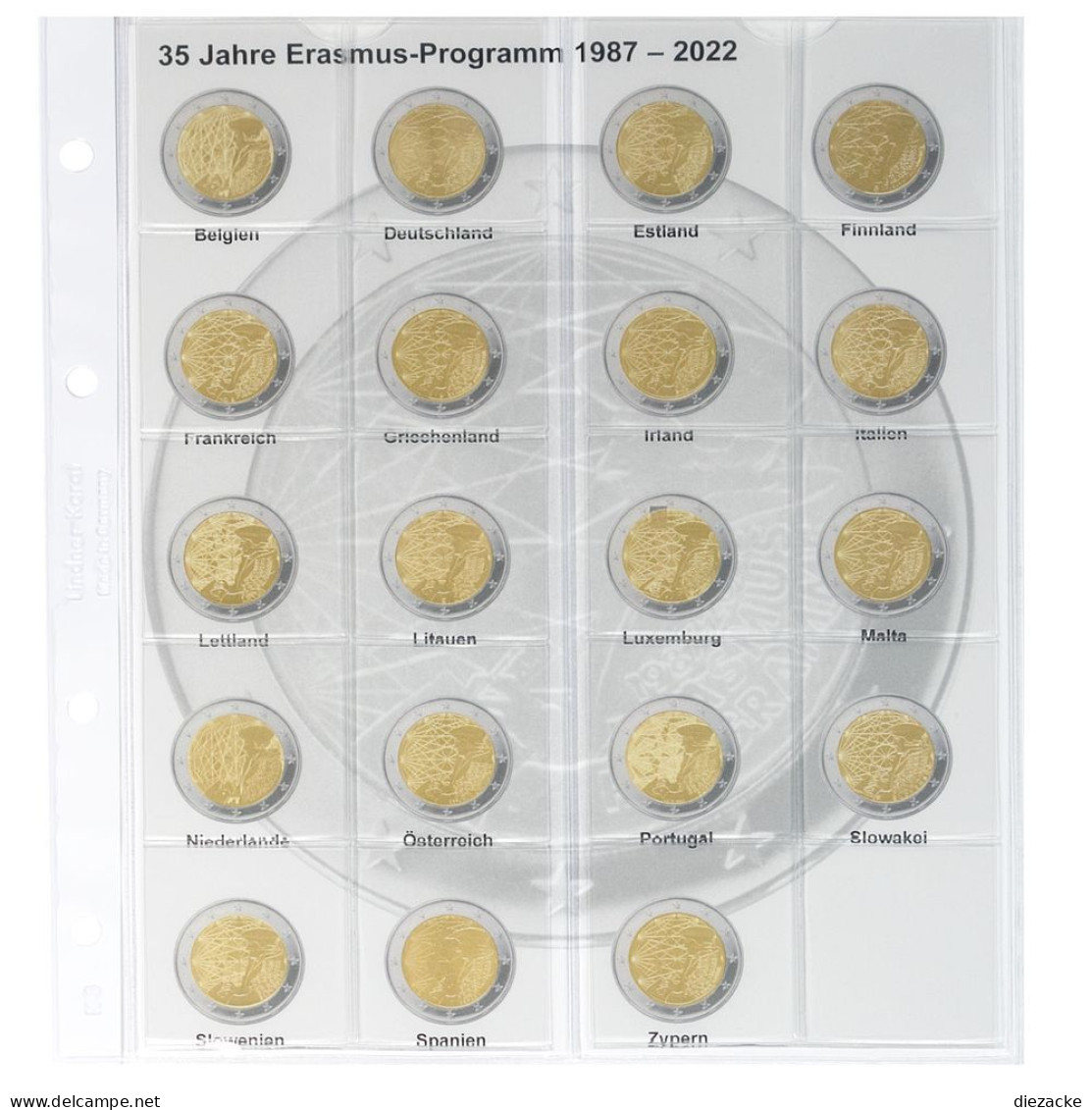 Lindner Vordruckblatt Karat Für 2 Euro-Münzen 1118-35 Neu - Materiale