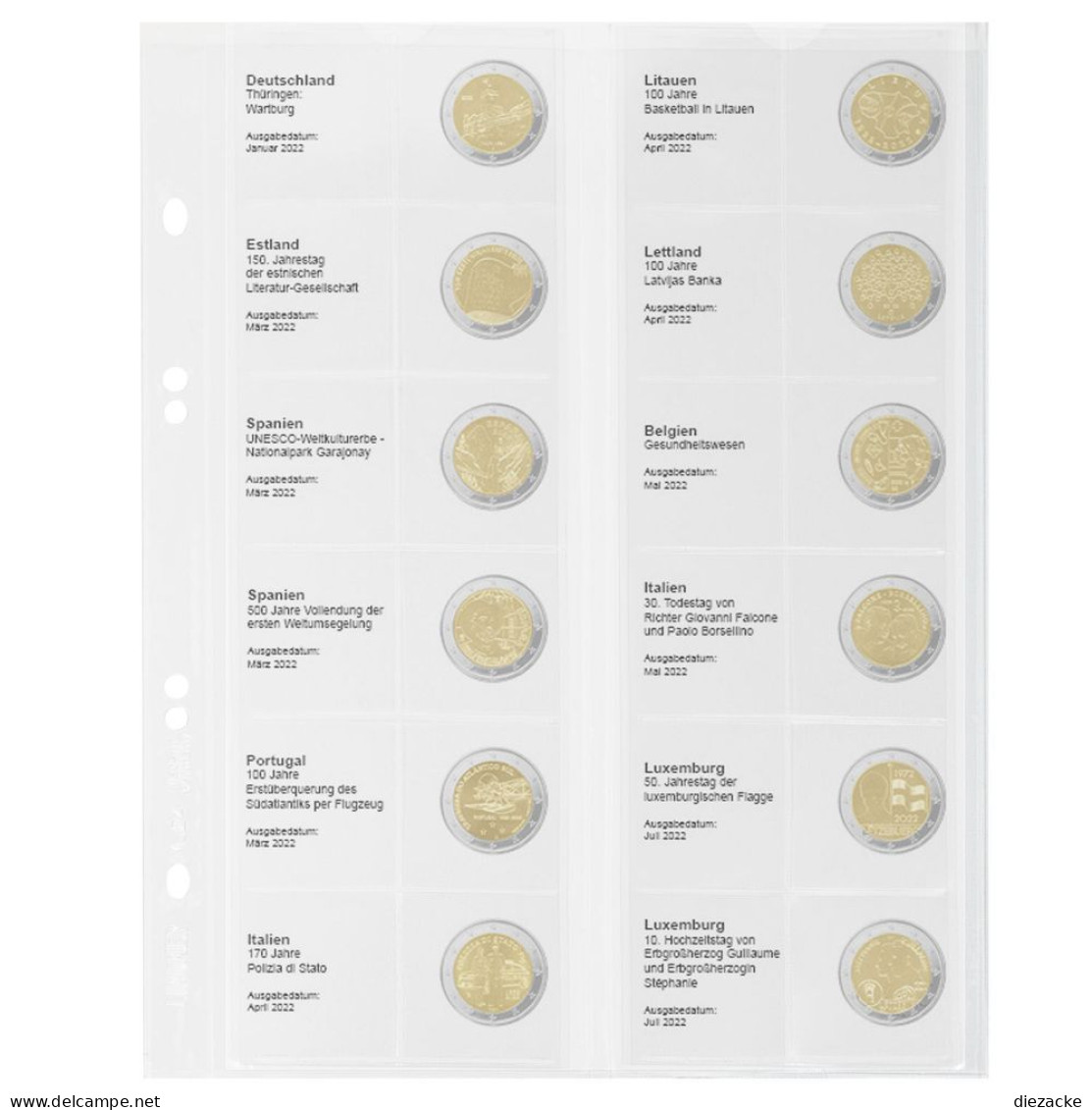 Lindner Vordruckblatt Publica M Für 2 Euro-Gedenkmünzen MU2E29 Neu - Materiale