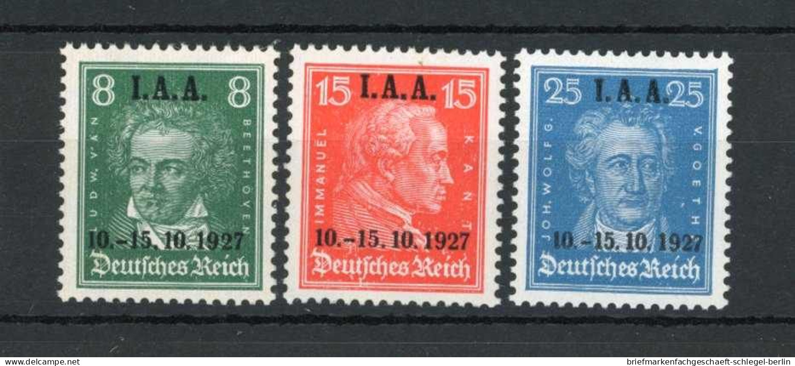 Deutsches Reich, 1927, 407-09, Postfrisch - Other & Unclassified