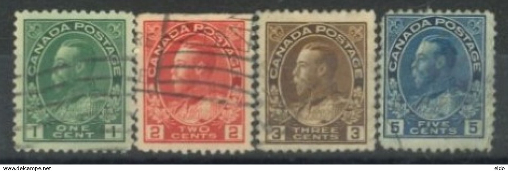 CANADA - 1912, KING GEORGE V STAMPS SET OF 4, USED. - Oblitérés