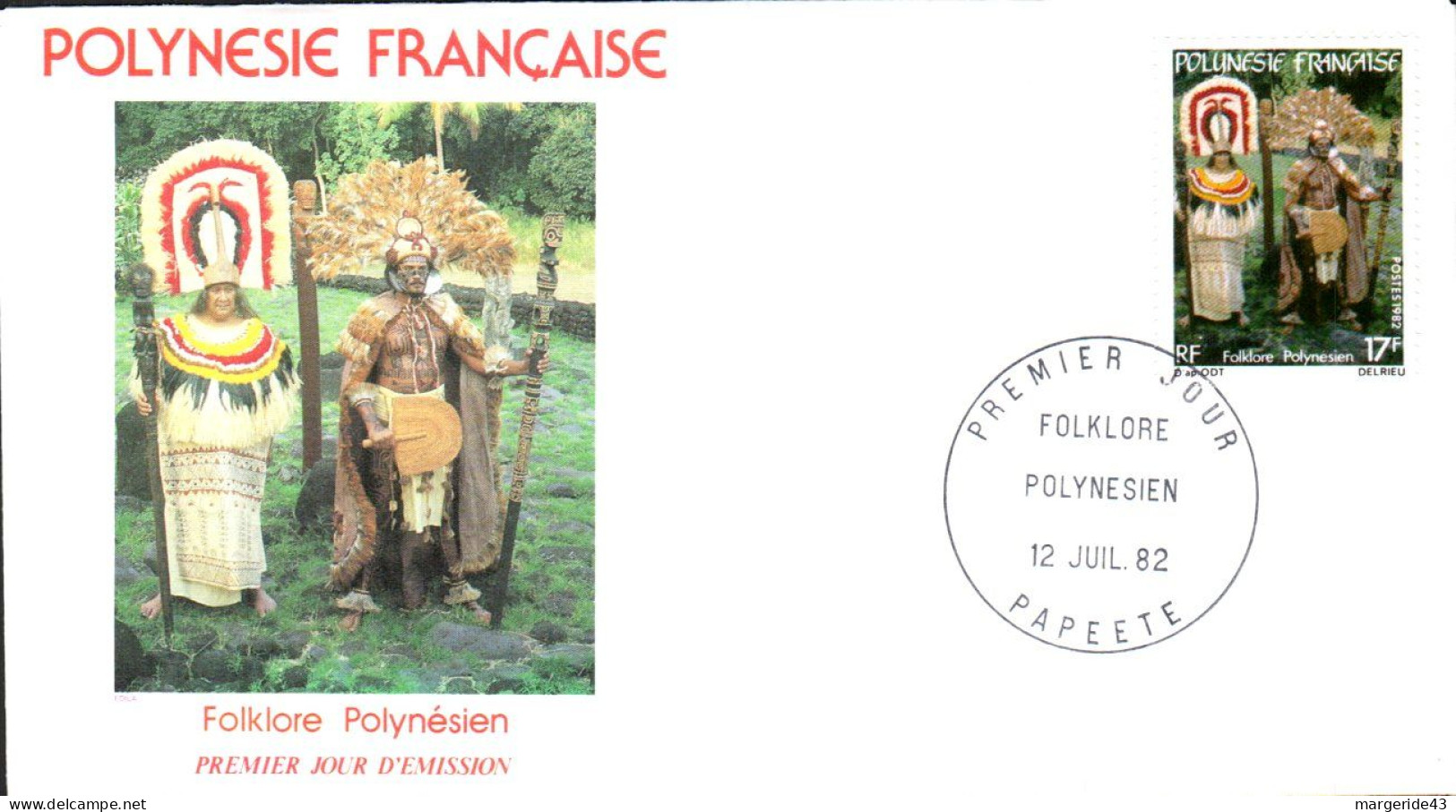 POLYNESIE FDC 1982 FOLKLORE - FDC