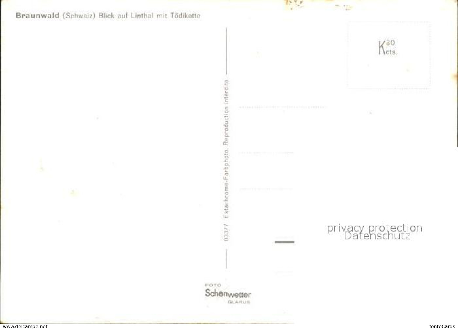 11862651 Braunwald GL Mit Linthal Und Toedikette Braunwald - Sonstige & Ohne Zuordnung