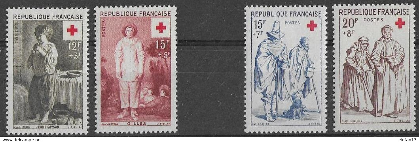 FRANCE Croix Rouge N°1089 Et 1090 ** + N°1140 Et 1141 **  Neufs Sans Charnière MNH - Neufs