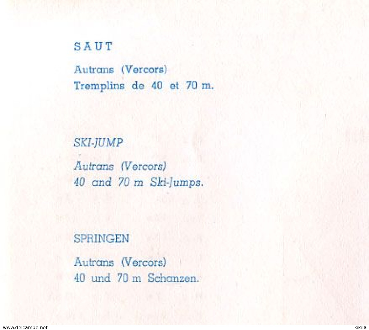 Plan Du Tremplin De Saut 70m D'AUTRANS Des X° Jeux Olympiques D'Hiver De Grenoble 1968 Olympic Games 68 - Sonstige & Ohne Zuordnung