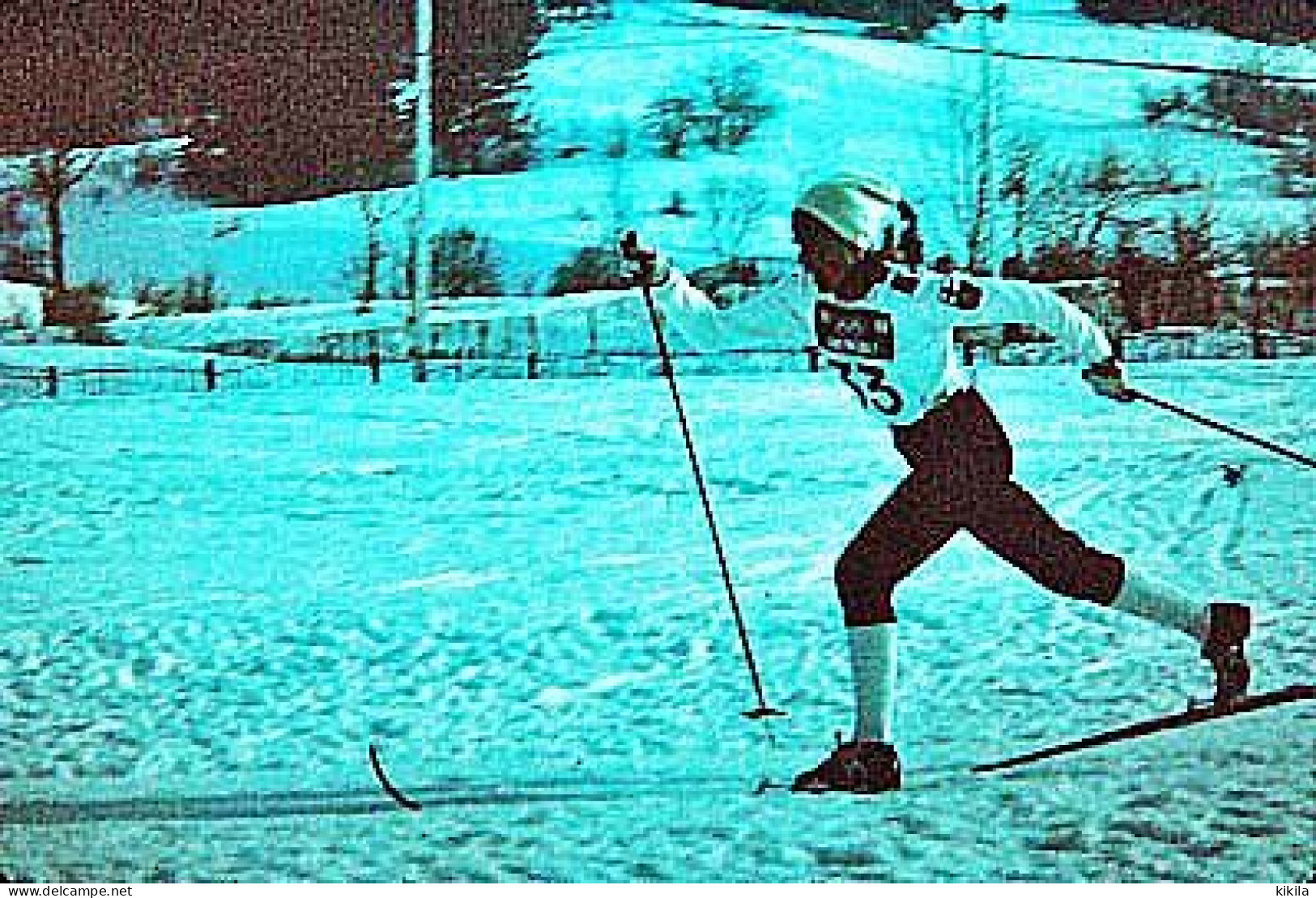 Diapositive Diapo Les Jeux Olympiques D'Hiver GRENOBLE 1968 AUTRANS Concurrente 33 Ski De Fond - Diapositivas