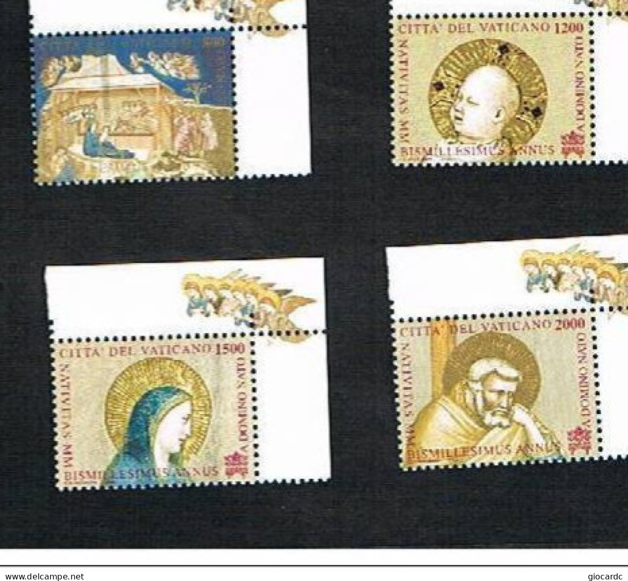 VATICANO - UNIF.1224.1227    -  2000   NATALE: BIMILLENARIO  NASCITA DI GESU': AFFRESCO DI GIOTTO  -   NUOVI (MINT) ** - Unused Stamps