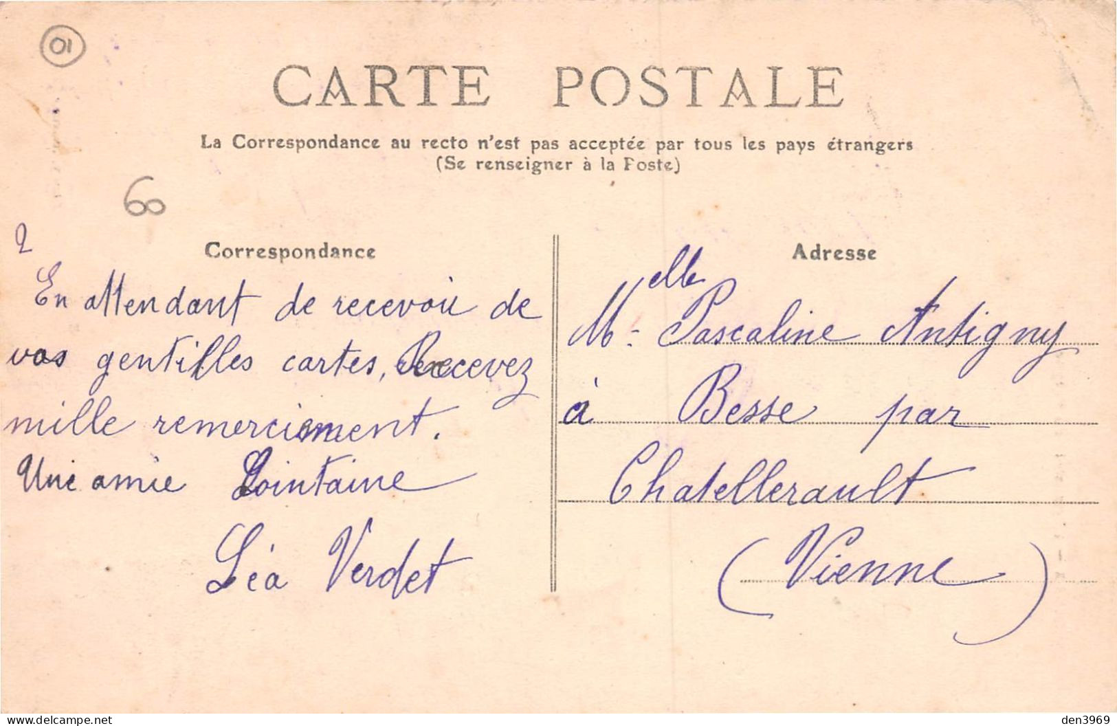 OYONNAX (Ain) - L'Industrie Du Peigne - Canneleur - Voyagé 1907 (2 Scans) Pascaline Antigny à Besse Par Chatellerault - Oyonnax