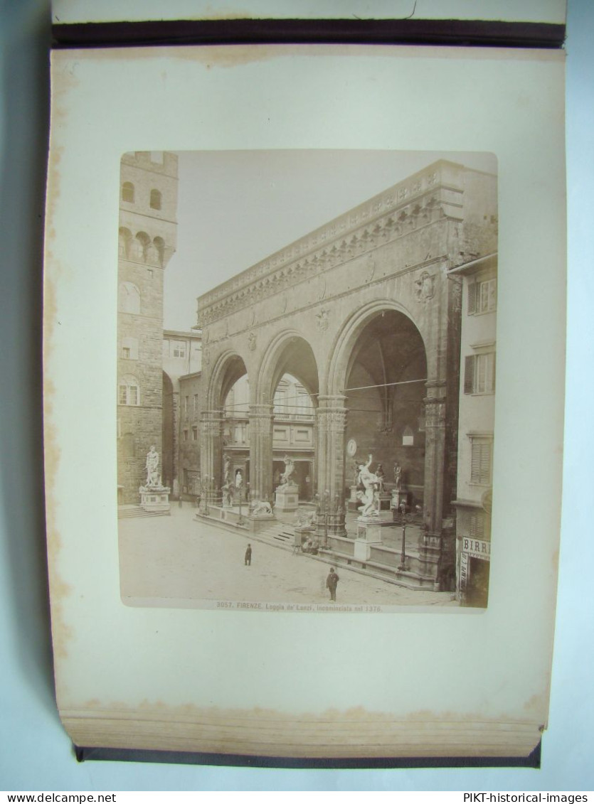 GRAND ALBUM PHOTOS 1870 FLORENCE VENISE TIRAGES ALBUMINÉS ANCIENS GRAND FORMAT Signés PHOTOGRAPHIES ITALIE TTBE
