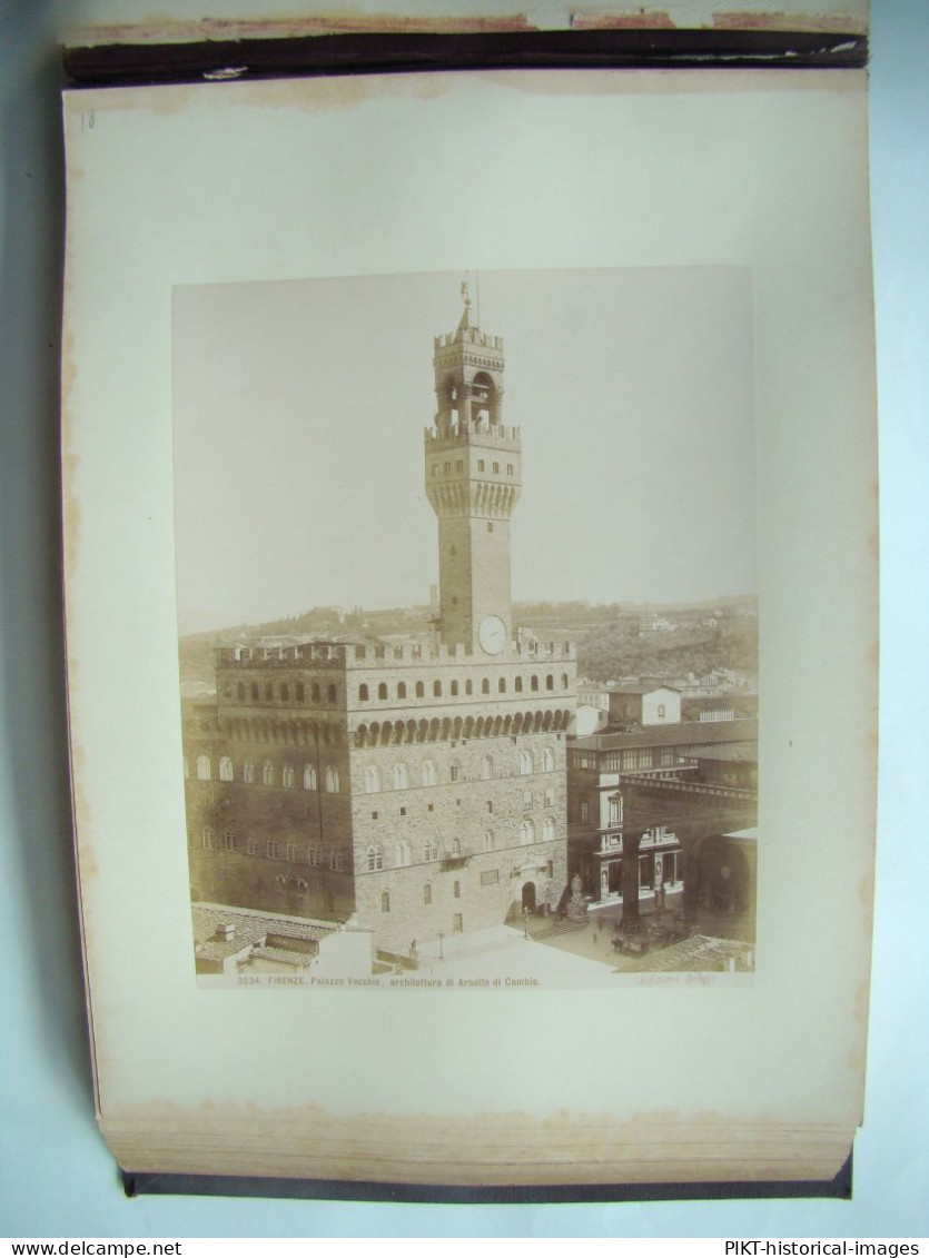 GRAND ALBUM PHOTOS 1870 FLORENCE VENISE TIRAGES ALBUMINÉS ANCIENS GRAND FORMAT Signés PHOTOGRAPHIES ITALIE TTBE