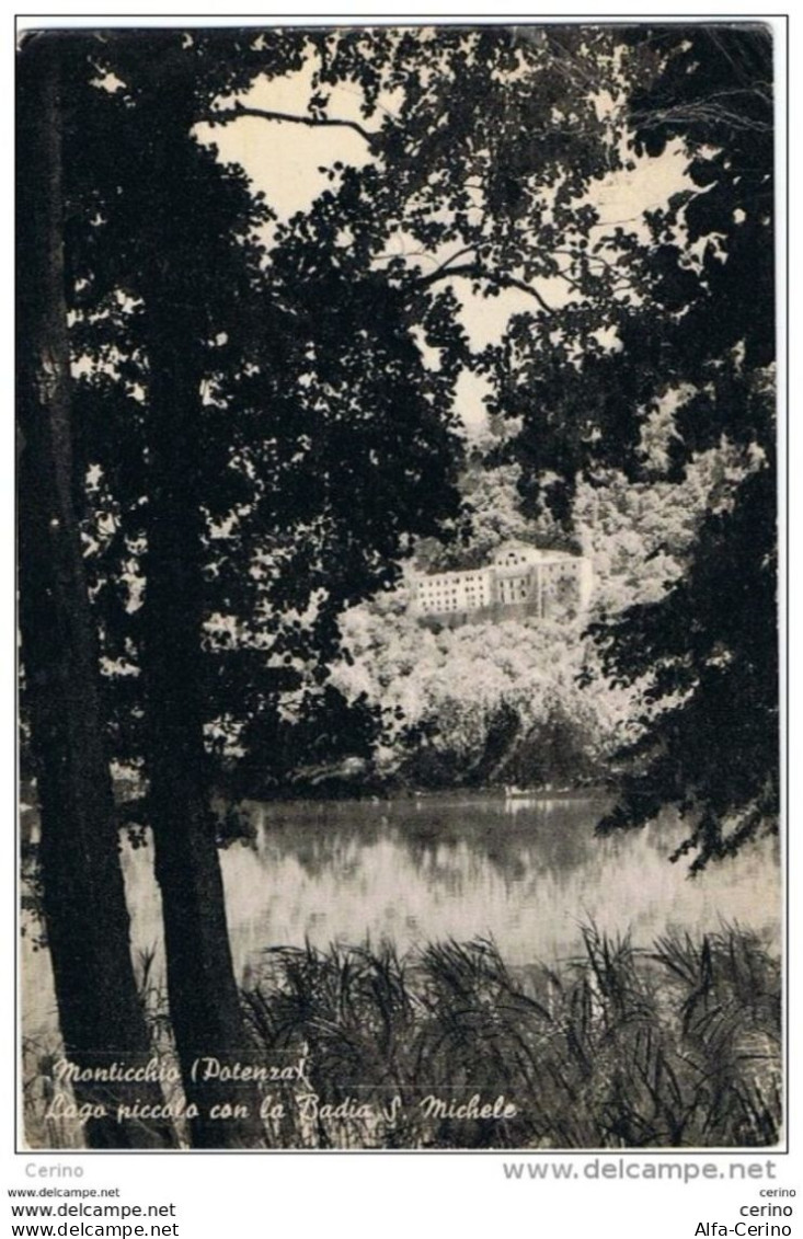 MONTICCHIO:  LAGO  PICCOLO  CON  LA  BADIA  S. MICHELE  -  FOTO  -  FG - Potenza