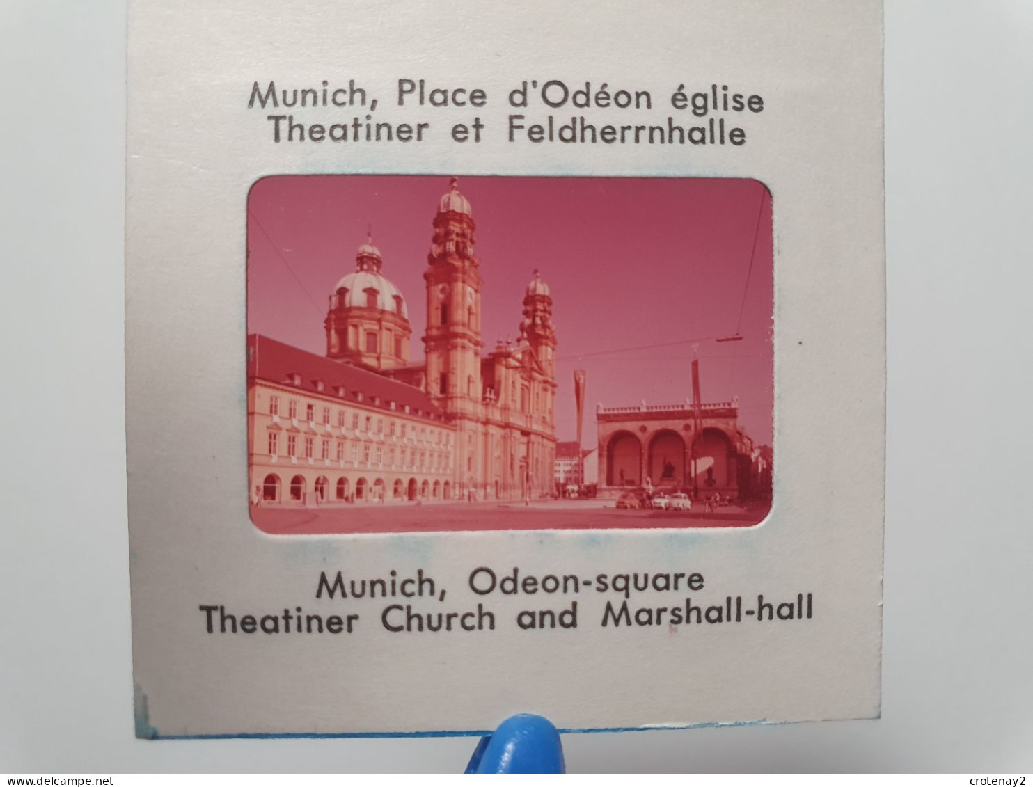 Photo Diapo Diapositive Slide MUNICH MUNCHEN Place D'Odeon Eglise Theatiner Feldherrnhalle En 1965 VOIR ZOOM - Diapositives