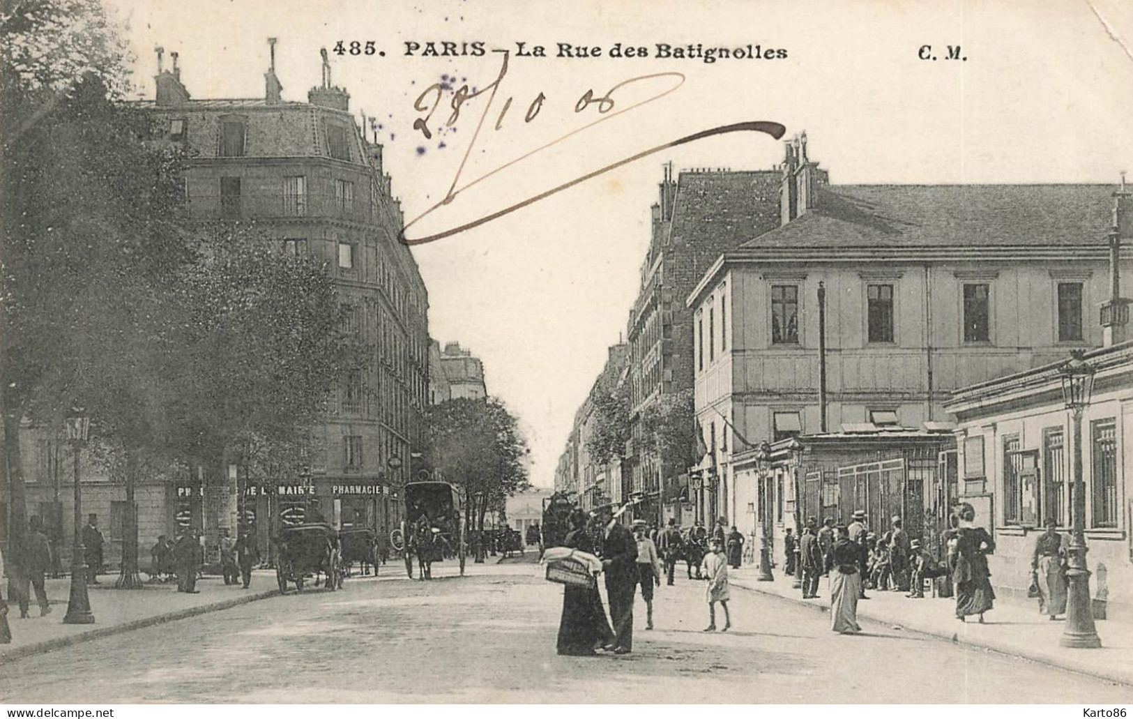 Paris 17ème * 1906 * La Rue Des Batignolles * Pharmacie - Paris (17)