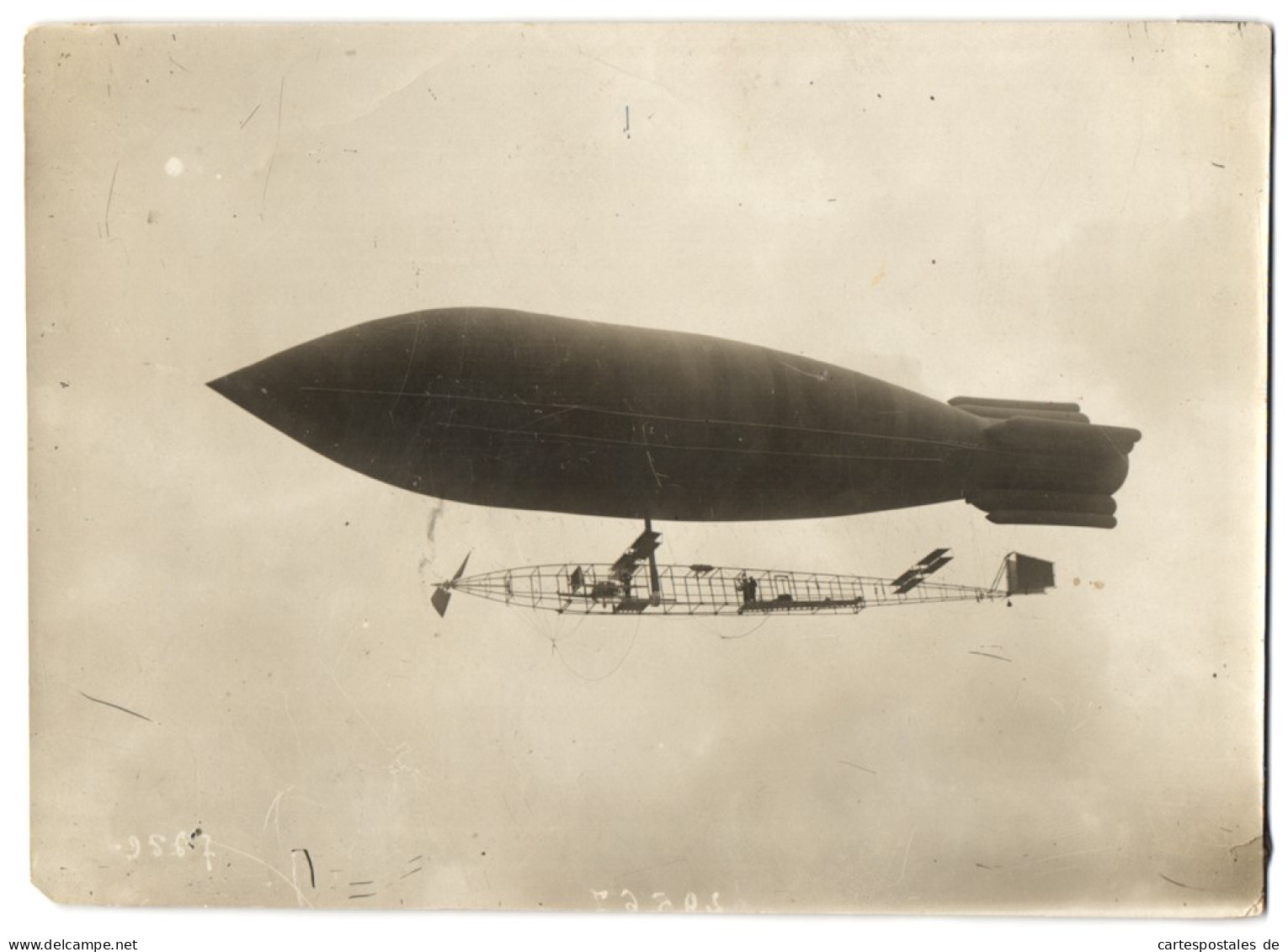 Fotografie M. Branger, Paris, Aérostation Ballon Dirigeable LA VILLE DE PARIS, Zeppelin  - Aviation