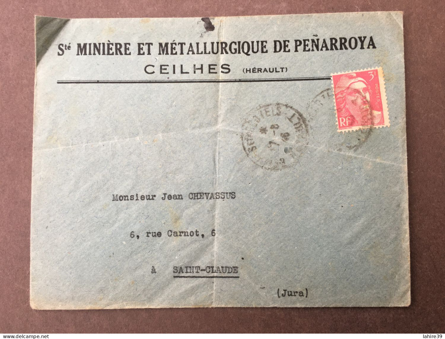 Enveloppe Publicitaire / Société Minière Et Métallurgique De Penarroya / Ceilhes / Hérault / 194? - 1950 - ...