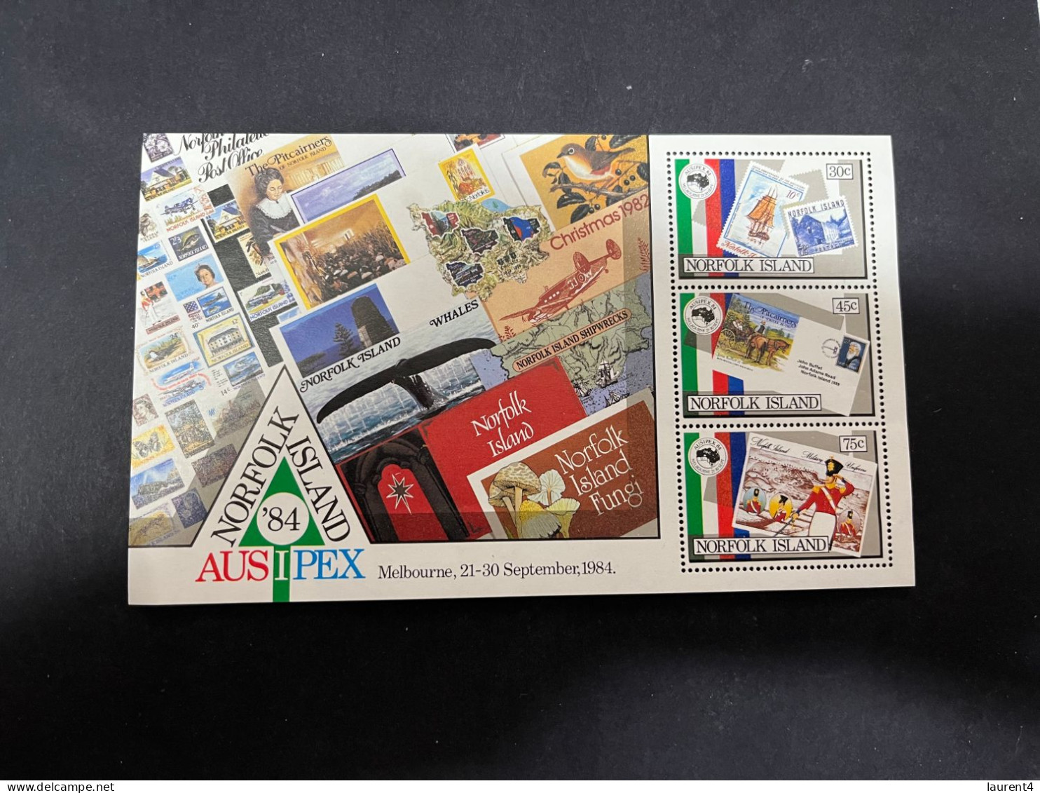 2-5-2024 (stamp) Norfolk Island = 3 Mint Stamps (mini-sheet) AUSIPEX 84 - Norfolk Eiland