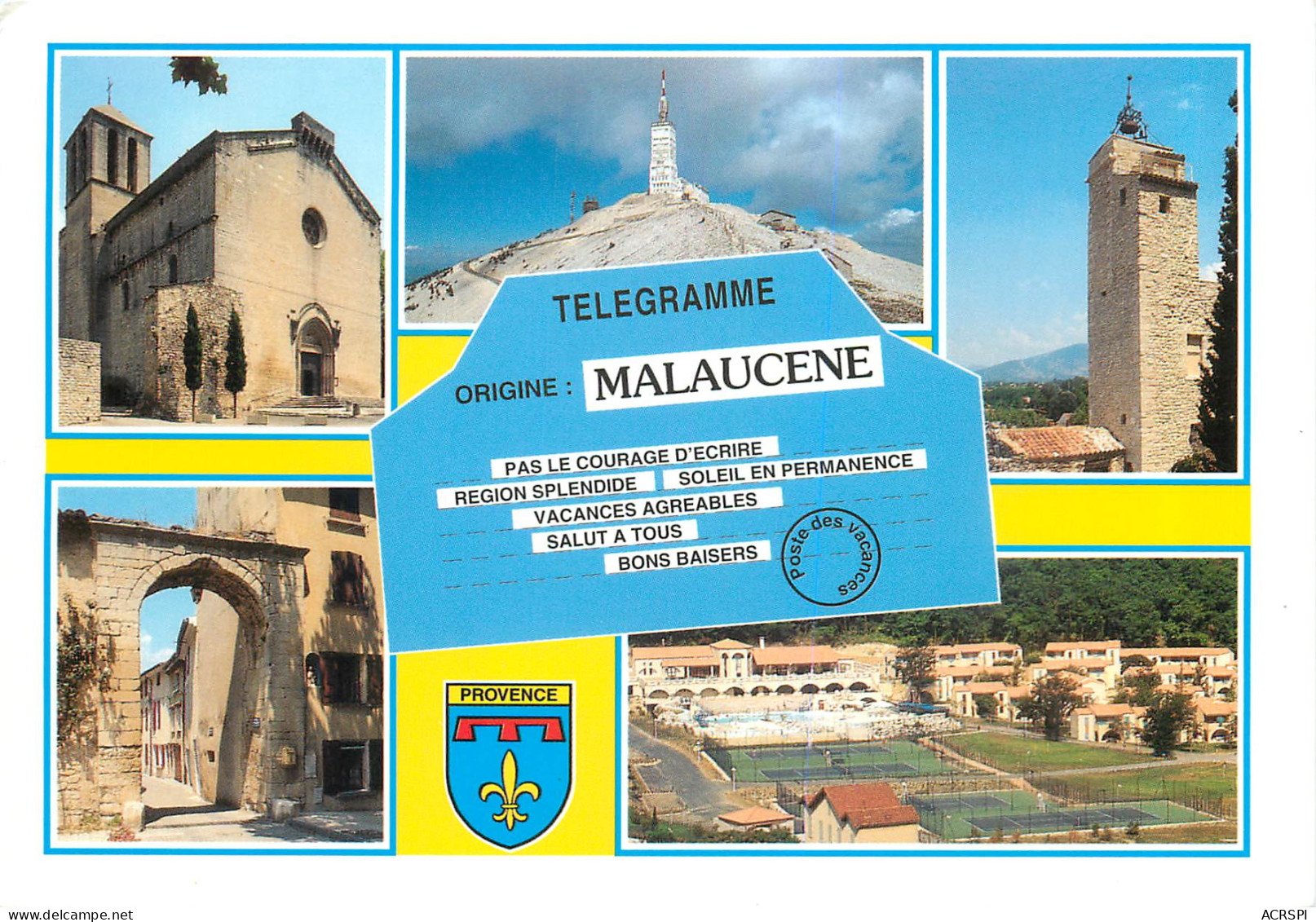 MALAUCENE Au Pied Du Mont Ventoux L Eglise ,le Sommet Du Ventoux, La Tour De L Horloge 22(scan Recto Verso)MF2700 - Malaucene
