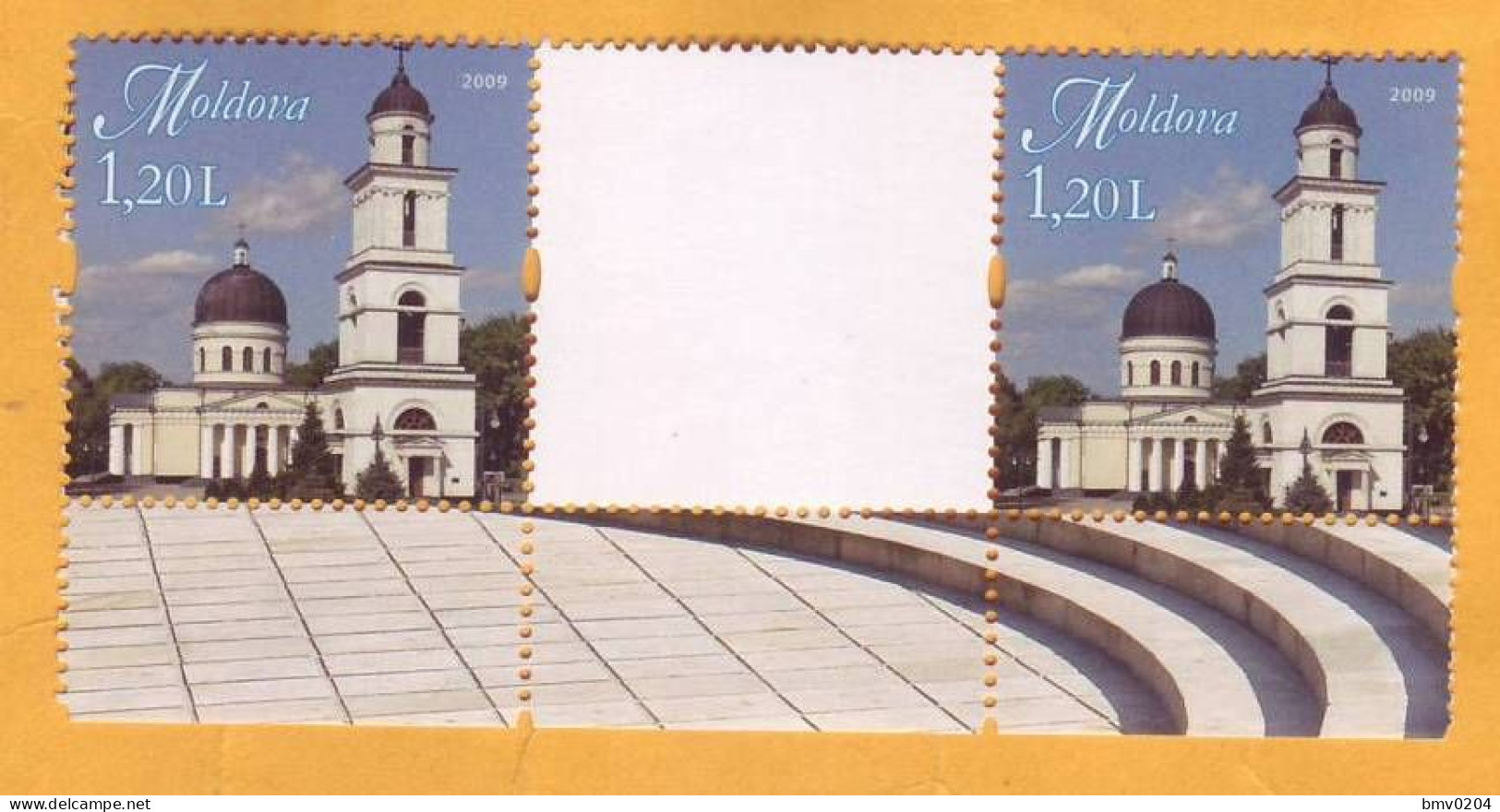 2009 2013 Moldova Personalized Postage Stamps, Issue 1.  SAMPLES.  Cathedral, Bell Tower, 2v Mint - Moldavië