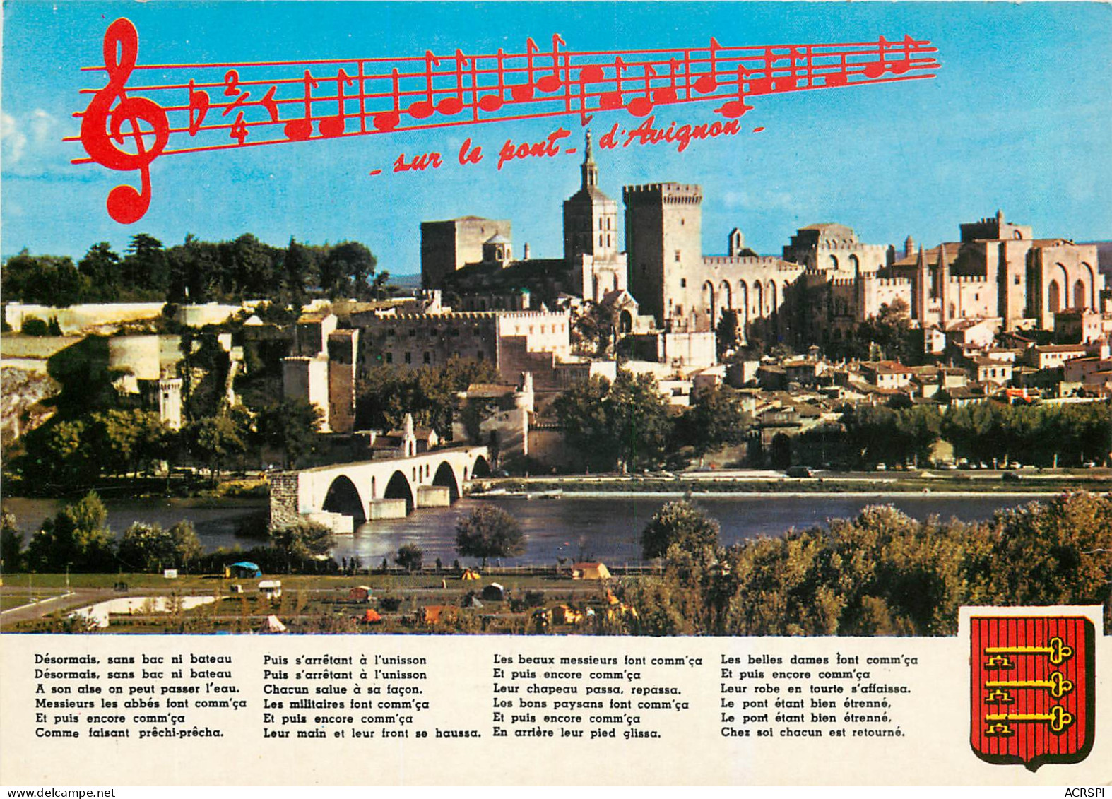 AVIGNON Palais Des Papes Le Pont St Bénézet Et Sa Chanson7 (scan Recto Verso)MF2702 - Avignon (Palais & Pont)