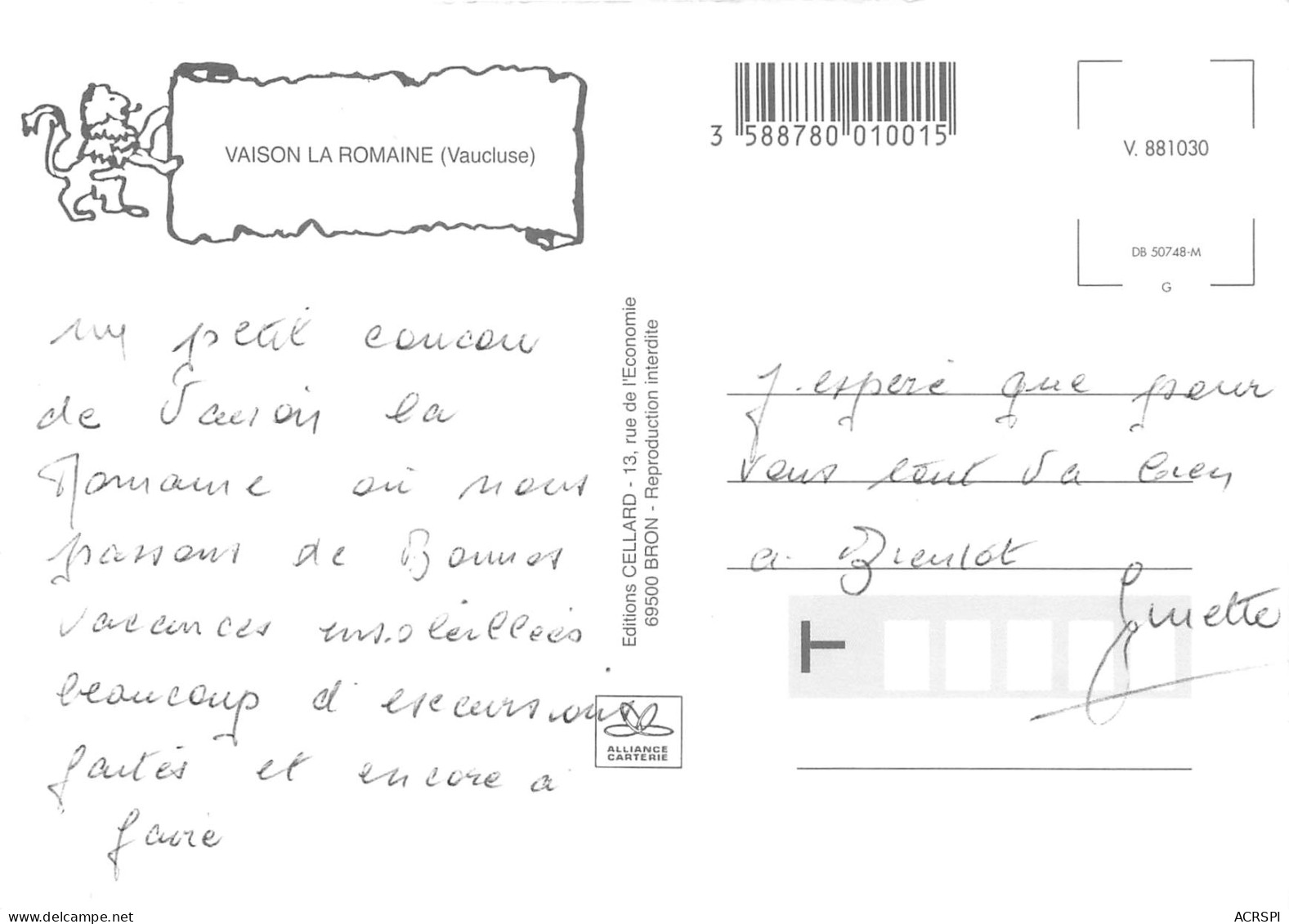 VAISON LA ROMAINE 1 (scan Recto Verso)MF2706 - Vaison La Romaine