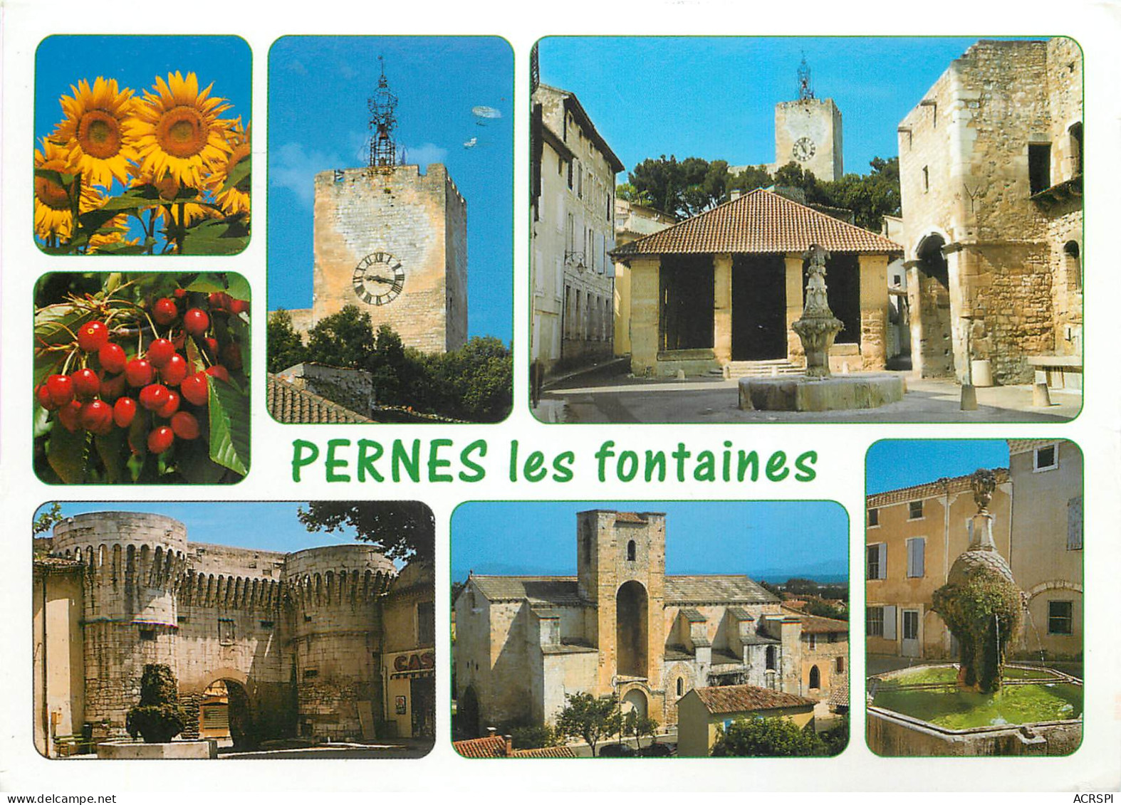 PERNES LES FONTAINES 3La Cité Aux 36 Fontaines "la Tour De L Horloge La Halle Couverte 24 (scan Recto Verso)MF2706 - Pernes Les Fontaines