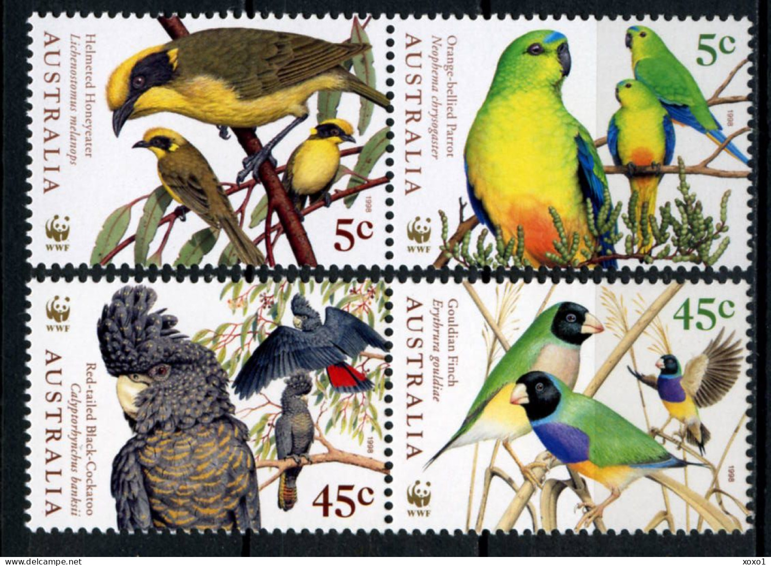 Australia 1998 MiNr. 1744 - 1747  Australien Birds Parrots WWF 4v  MNH**  4.50 € - Papegaaien, Parkieten