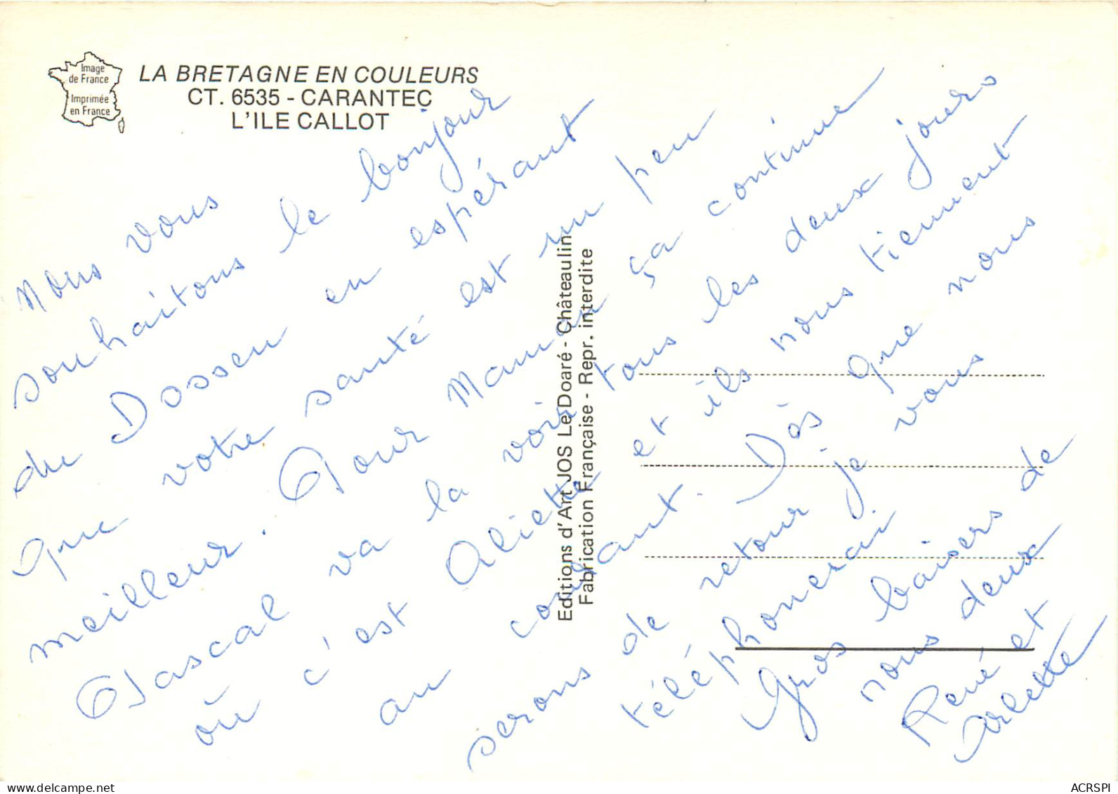 CARANTEC L Ile Callot 13( Scan Recto Verso)MF2712 - Carantec