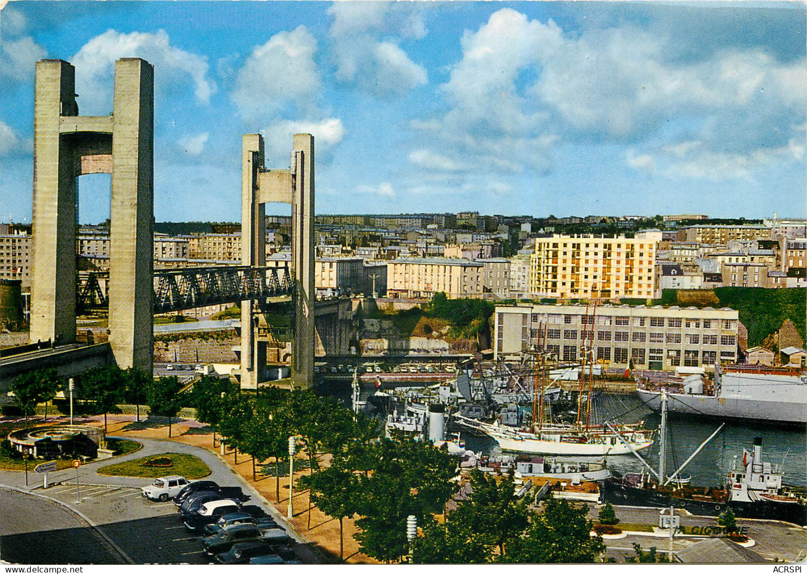 BREST Pont De Recouvrance Dans Le Bassin Deux Voiliers Ecole 2 (scan Recto Verso)MF2714 - Brest