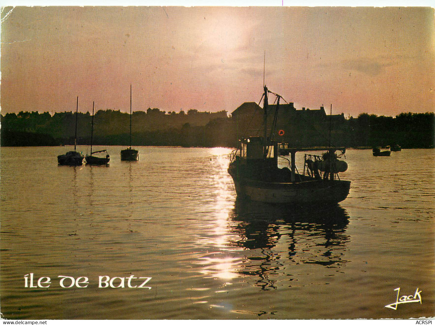 ILE DE BATZ Le Port Du Soleil Couchant 25(scan Recto Verso)MF2721 - Ile-de-Batz