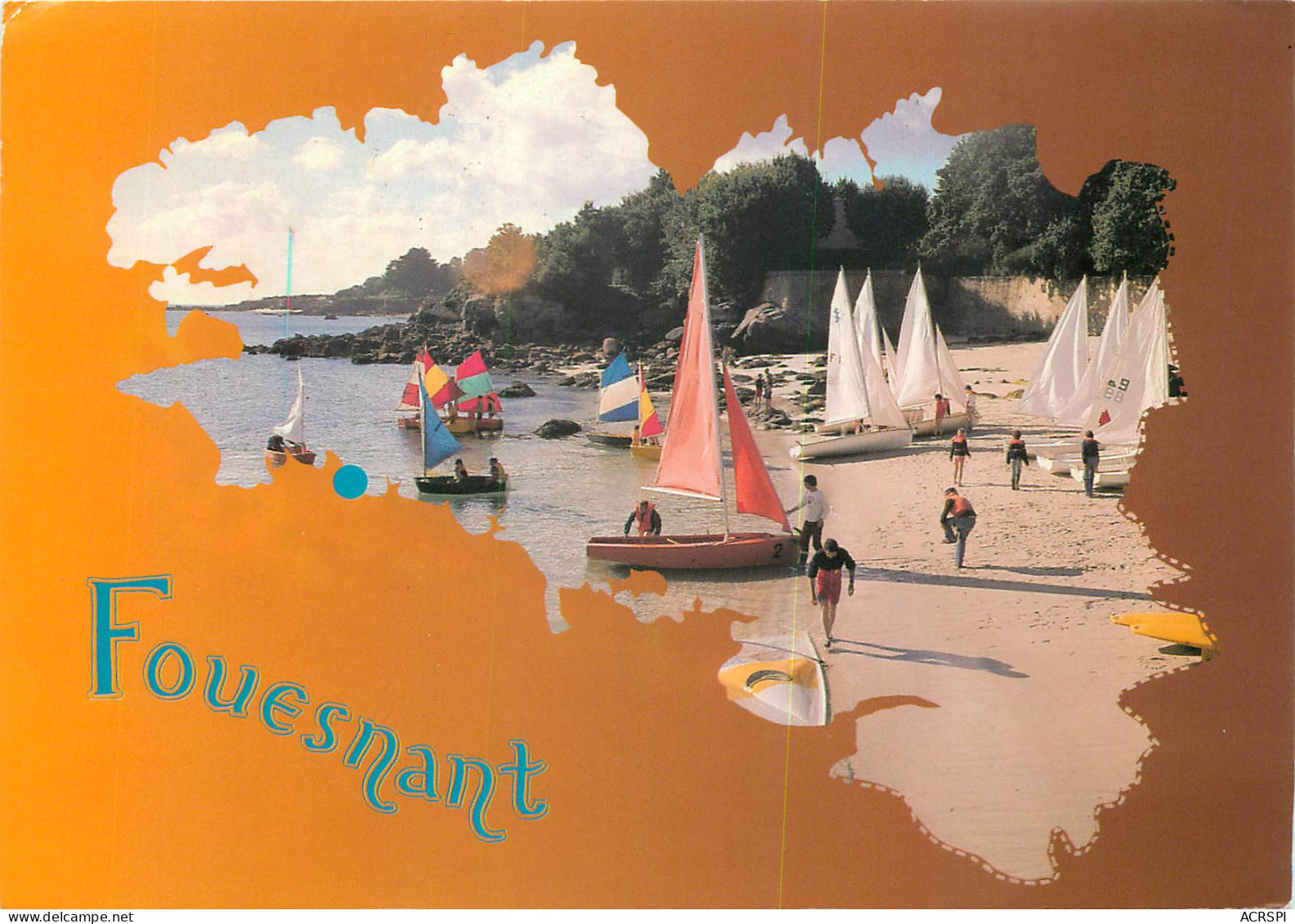 FOUESNANT BEG MEIL Ecole De Voile Sur La Plage Du Port 27(scan Recto Verso)MF2721 - Fouesnant