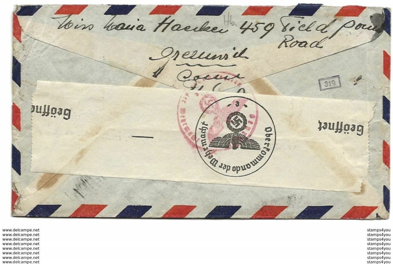 221 - 10 - Enveloppe Envoyée De New York En Allemagne - Censure - WO2