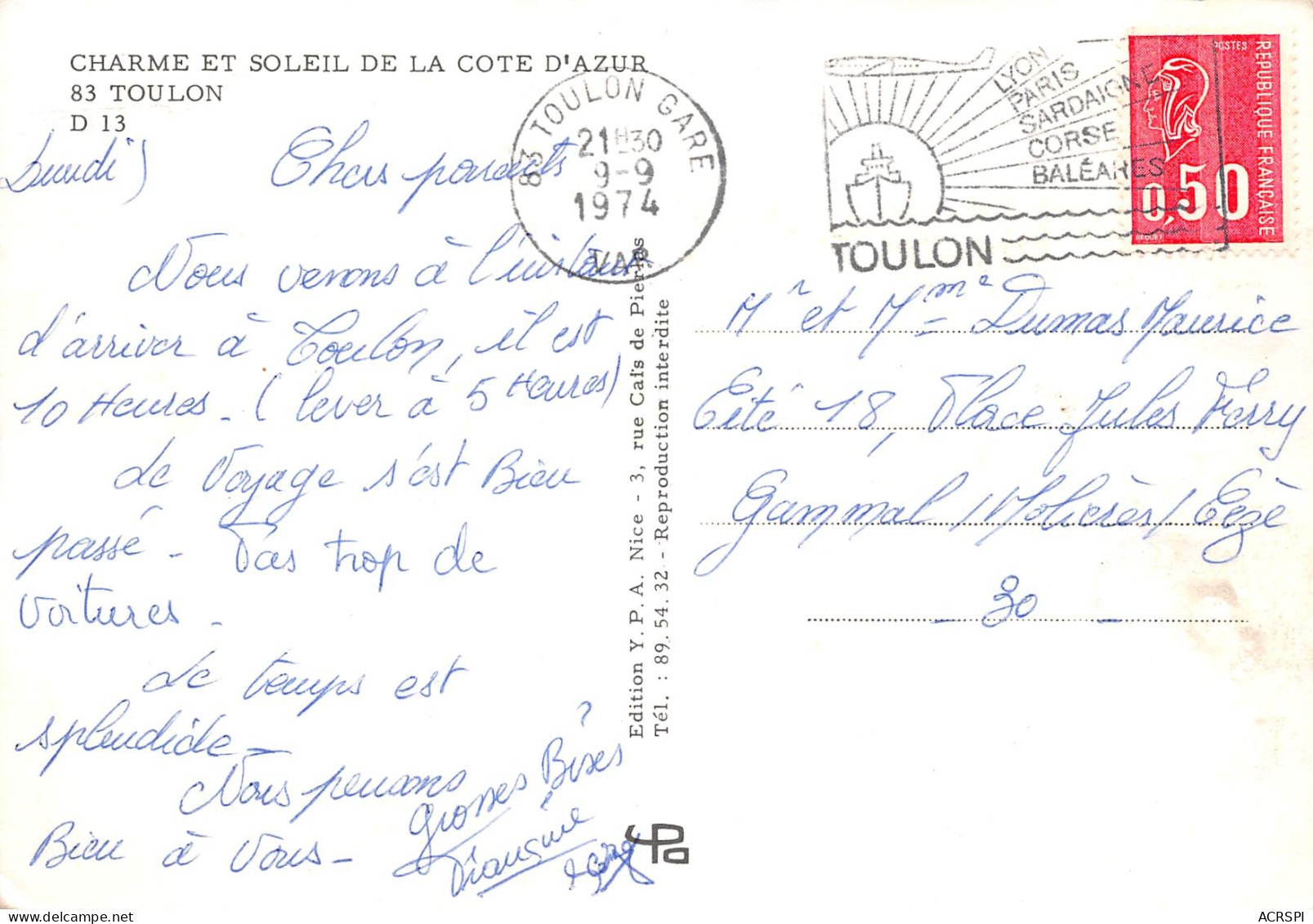 TOULON Charme Et Soleil 15 (scan Recto Verso)MF2721UND - Toulon